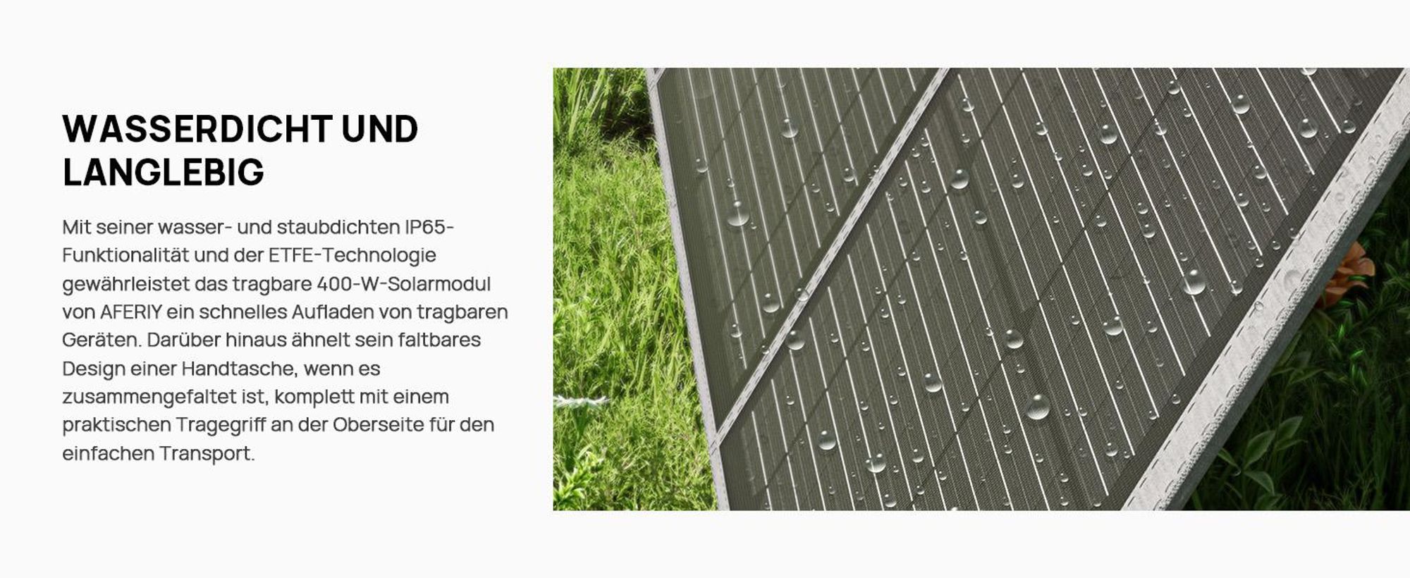 AFERIY 400W Tragbares Solarpanel | Faltbar & hocheffizient | für Powerstations