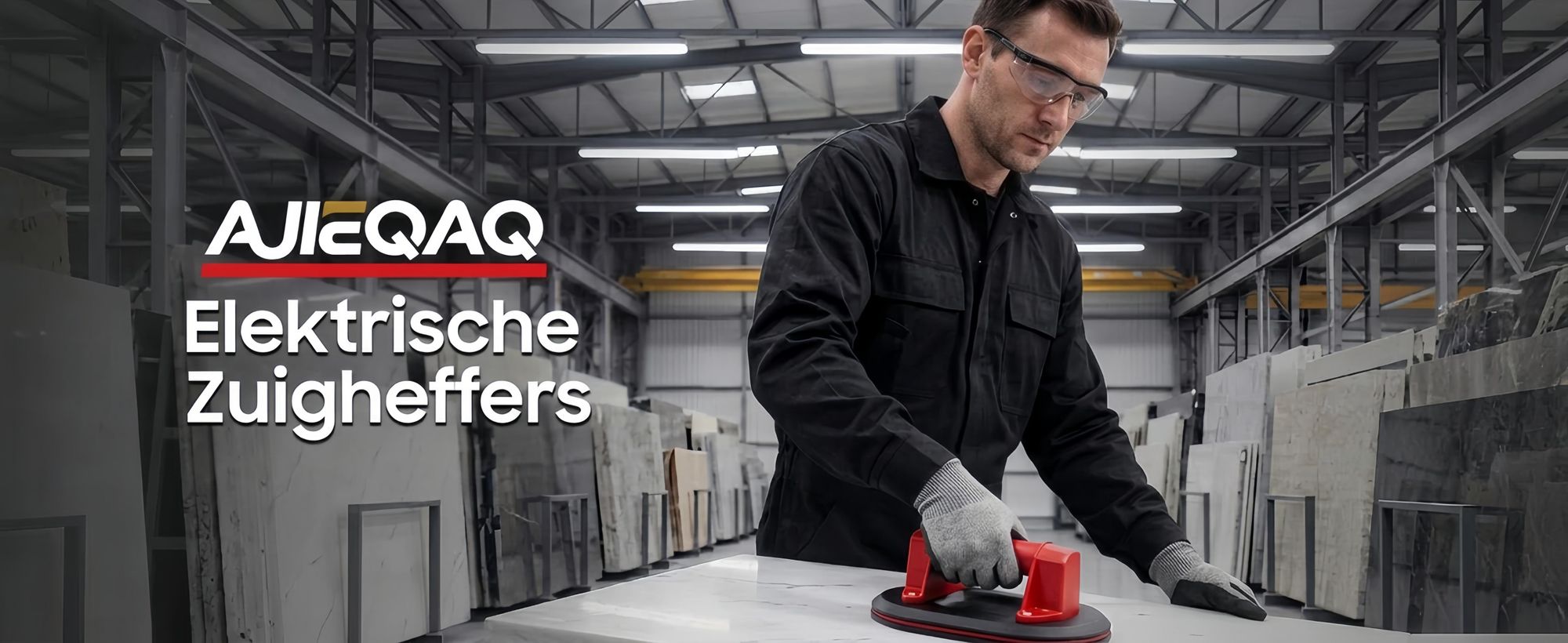 Accu Vacuümheffer 300 kg, 10" Elektrische Zuignap met Digitaal Display & Automatisch Bijpompen, voor Tegels, Glas & Steen
