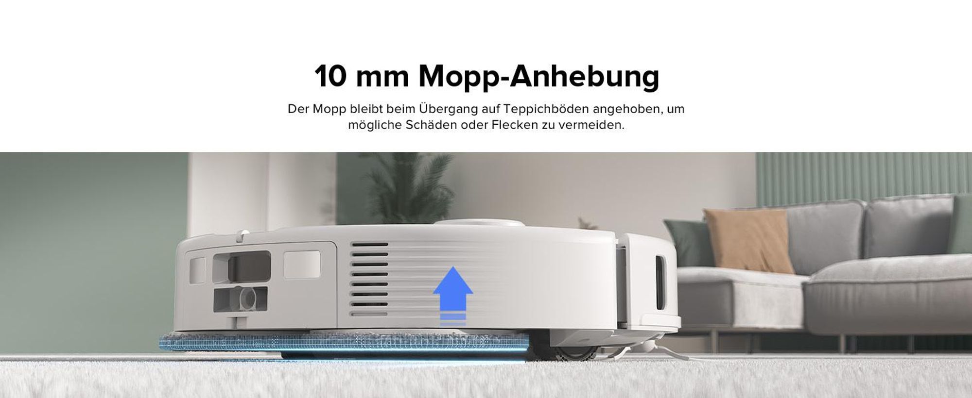 Roborock Qrevo Pro Saugroboter, 60°C-Heißwasser-Moppwäsche, FlexiArm Kantenreinigung, Hebarer Mopp, Teppichstrategie (Upgrade von Qrevo S ) Weiß
