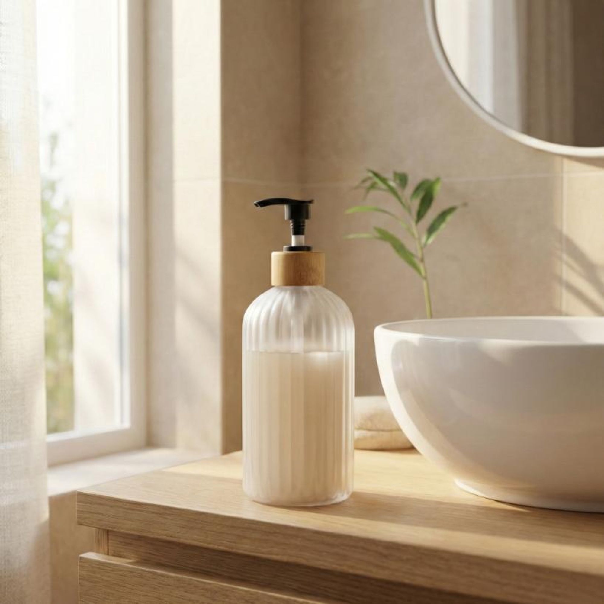WELLHAUS Seifenspender/Shampooflasche 500ml,  Transparent, Matt