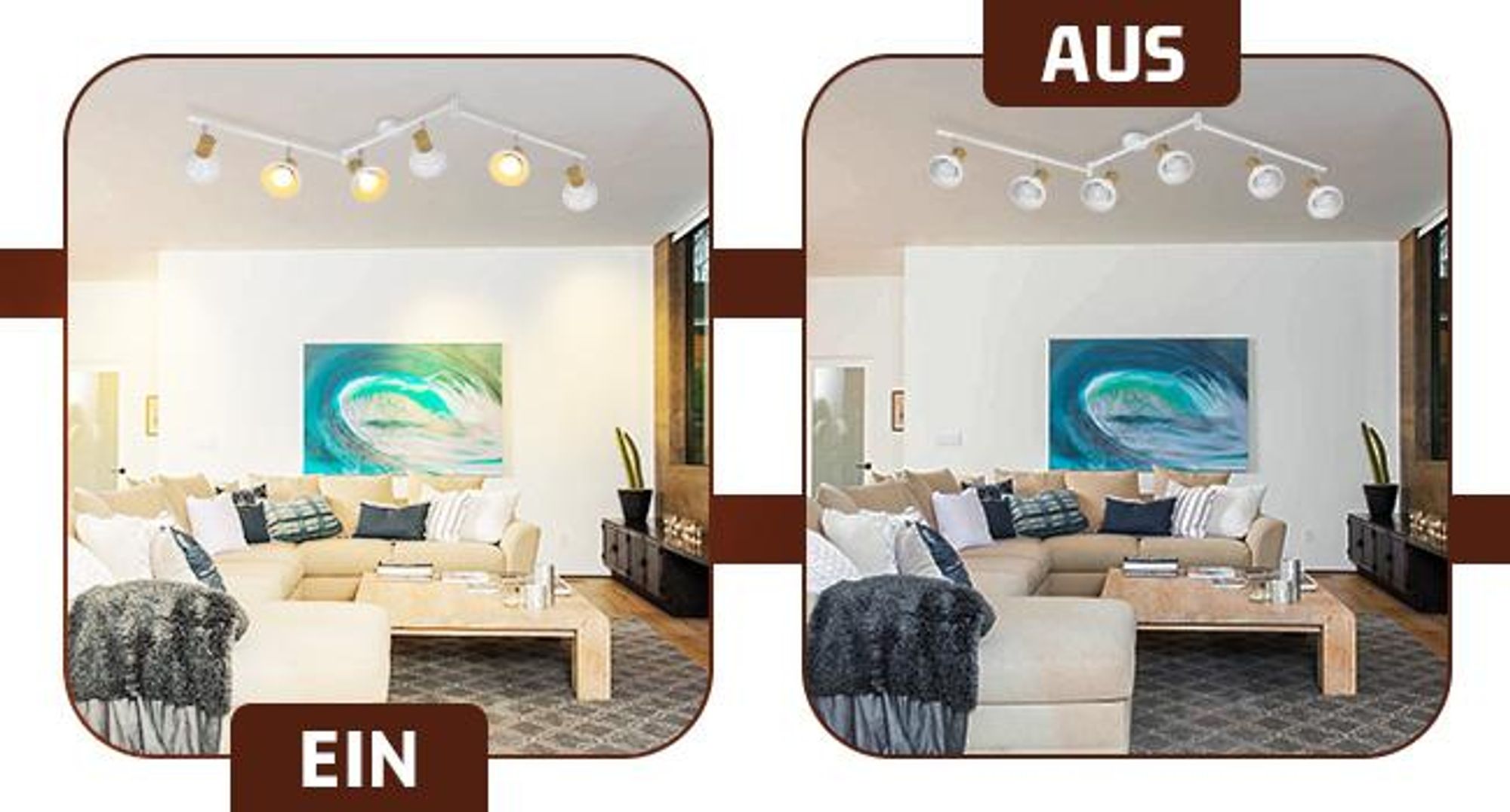 ZMH Deckenstrahler Flur Deckenleuchte Deckenlampe Innen 6 Flammig Strahler Mit Schwenkbar Industrial Weiß Eisen Deckenspots E14 Ohne Leuchtmittel