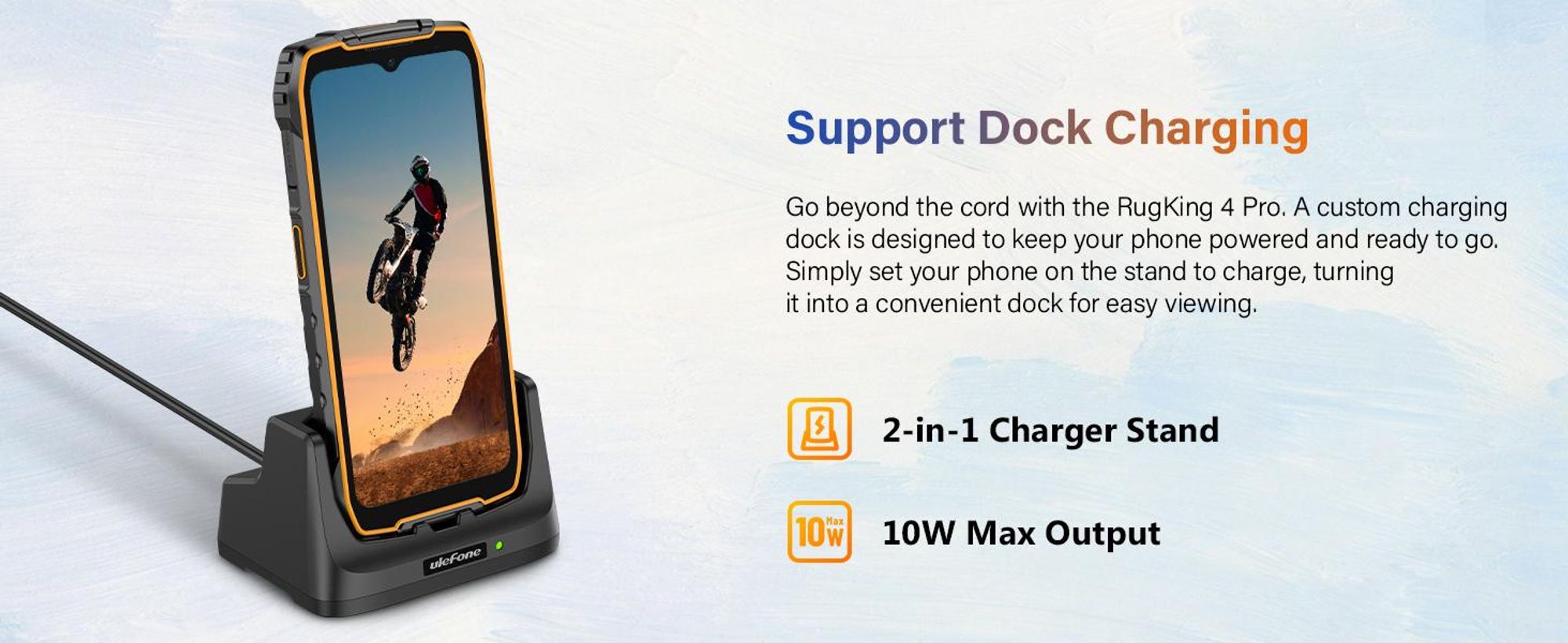 Ulefone RugKing 4 Pro Outdoor Smartphone ohne Vertrag Android 15 - 16GB+256GB - 10200mAh 48MP 6.56" 120Hz AI Rugged Handy IP68/OTG/NFC, Orange