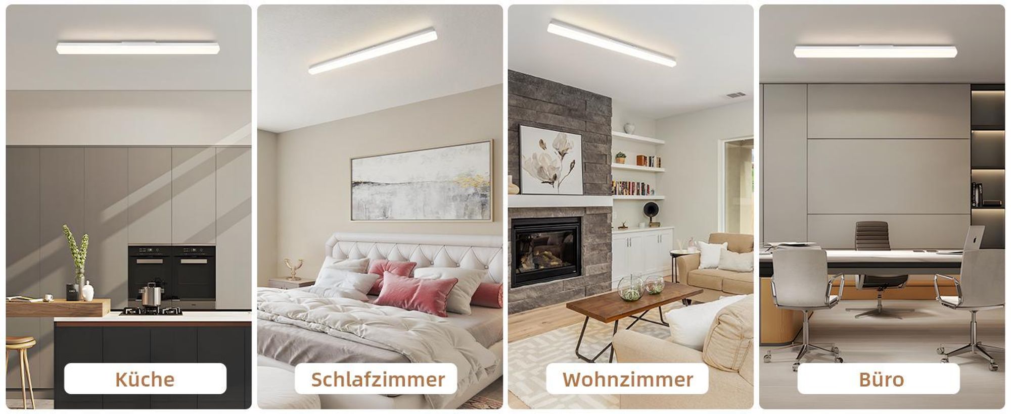 ZMH LED Deckenleuchte Deckenlampe Tageslicht - 90CM Tageslichtlampe Weiß Küchenlampe 4000K LED 36W für Küche Wohnzimmer Schlafzimmer Esszimmer Balkon