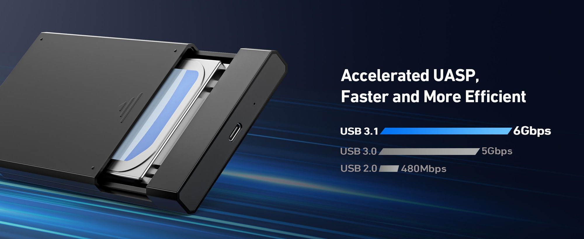 BENFEI Festplattengehäuse 2.5 Zoll Festplattengehäuse SATA III USB 6Gbps