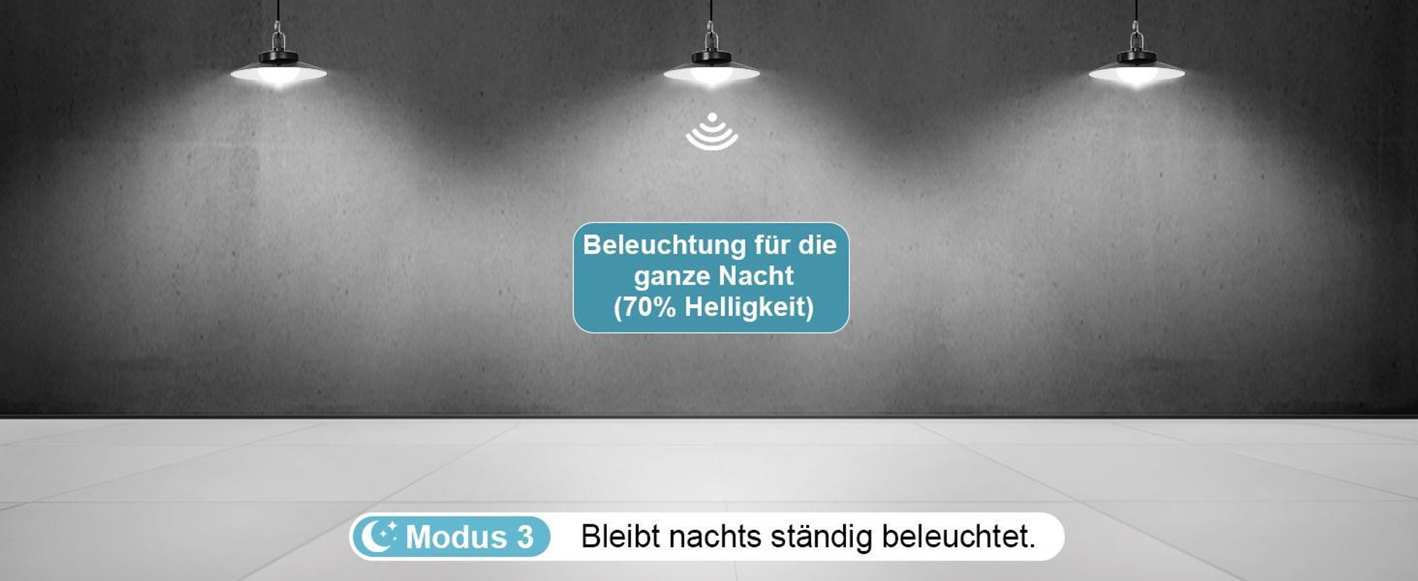 Außen Solarlampe 5 Beleuchtungsmodi mit Bewegungssensor und Fernbedienung Wasserdicht Solar Pendelleuchte Solarleuchte, Weiß, 3 Lampe