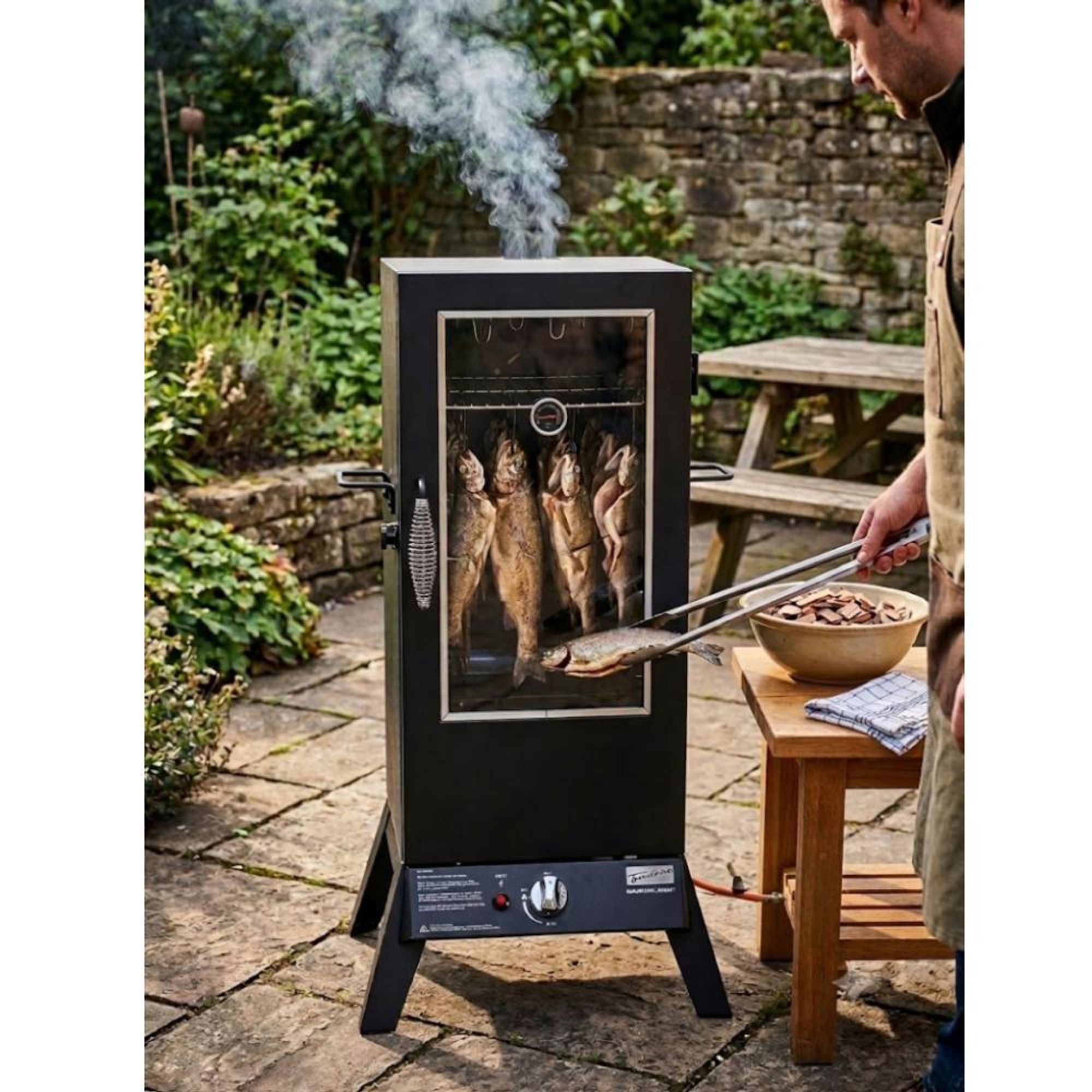 TrendLine Gas Räucherofen Meran Räucherschrank Smoker mit Sichtfenster