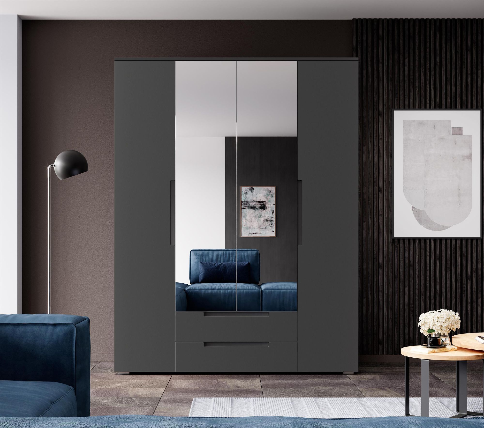 Suzette III – Kleiderschrank mit Spiegeltüren und viel Stauraum