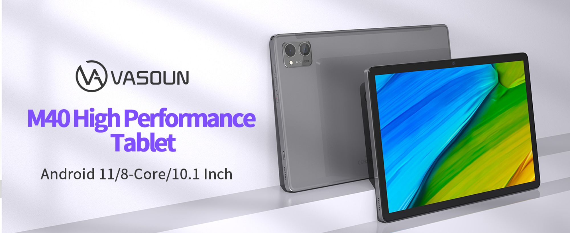 VASOUN Tablet 10 Zoll Android 11 Tablet, 4 GB RAM, 128 GB ROM, Octa-Core Prozessor, 8000mAh, 1920*1200 FHD IPS, 5.0 MP Front+13.0 MP Rückkamera, 4G LTE, WiFi, Bluetooth, Tablet PC, Schwarz