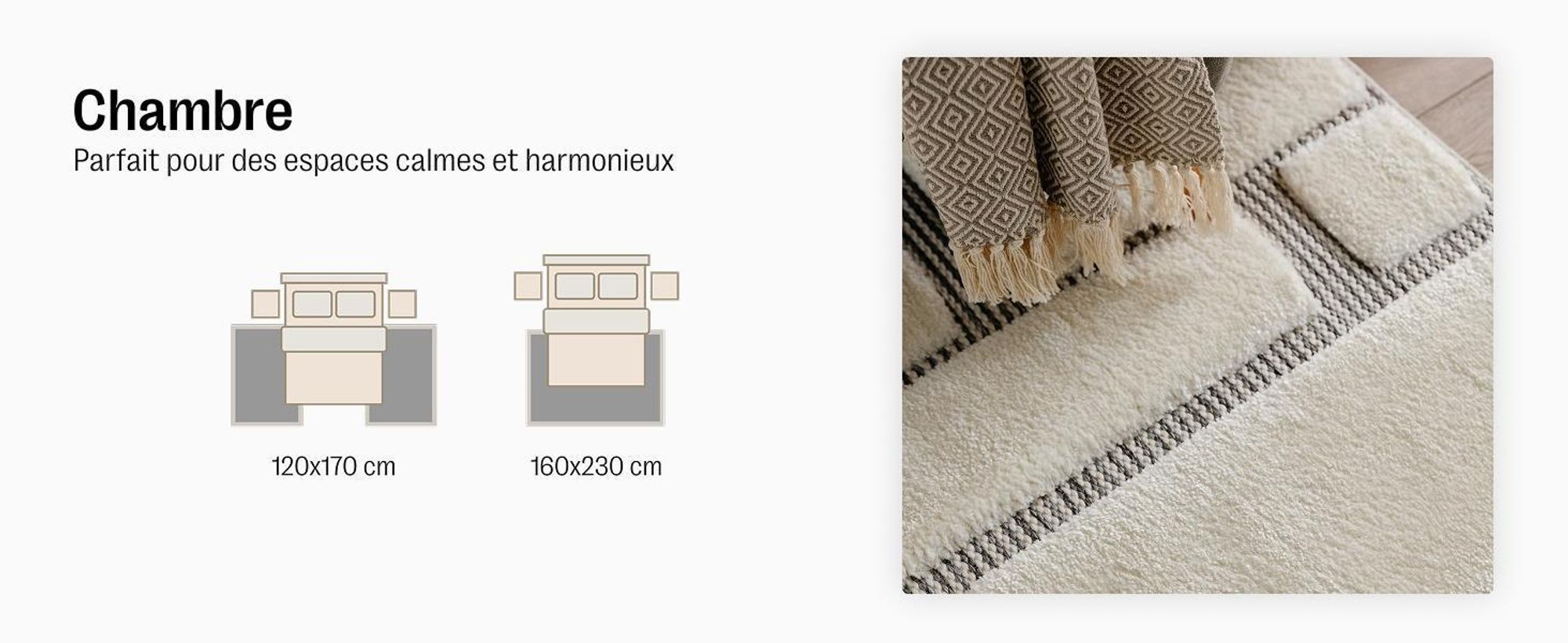 benuta tapis de salon Elvy Crème/Beige 200x300 cm tapis de salon rectangulaire motif poil ras doux moelleux