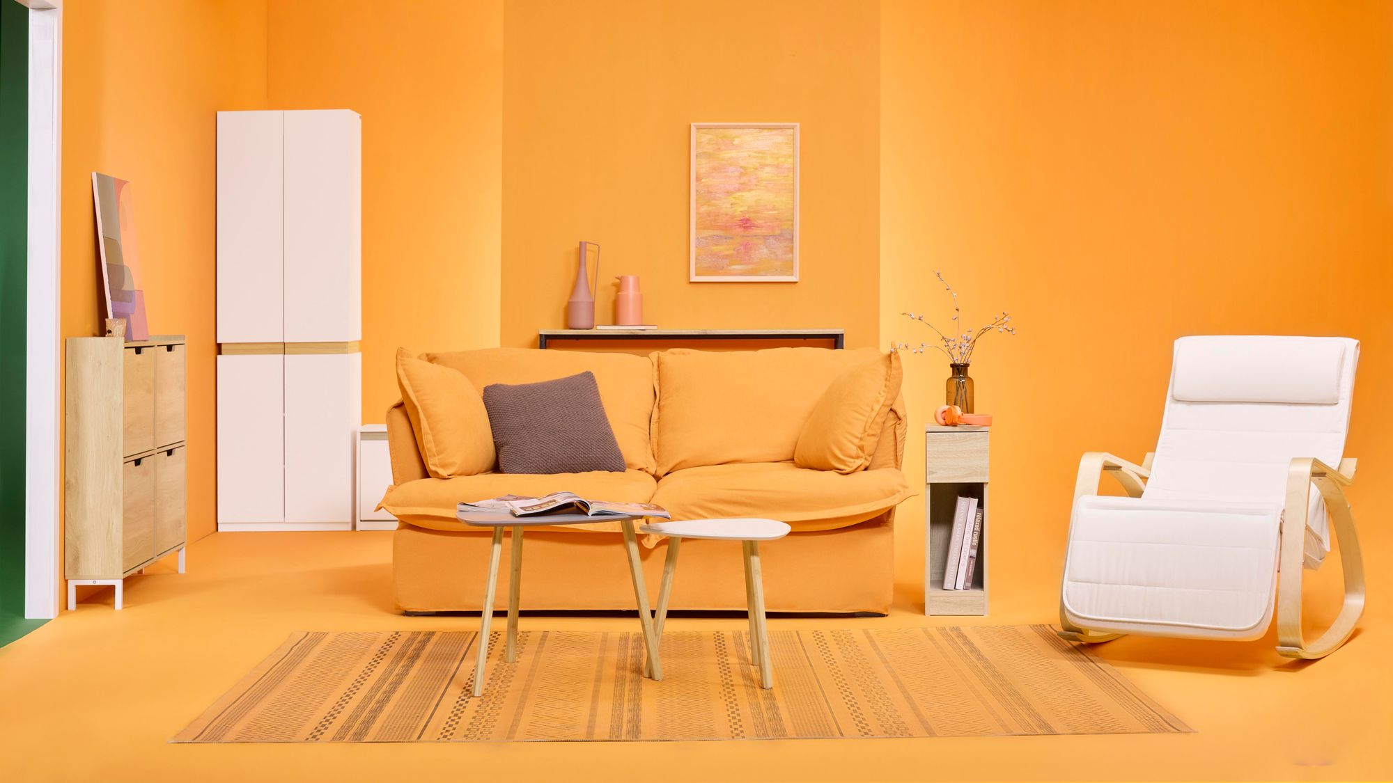 SoBuy Nachttisch schmaler Schrank mit 3 Schubladen, 63 cm ergonomische Höhe, für Schlafzimmer und Wohnzimmer, ideal für kleine Räume FBT115-L-SCH