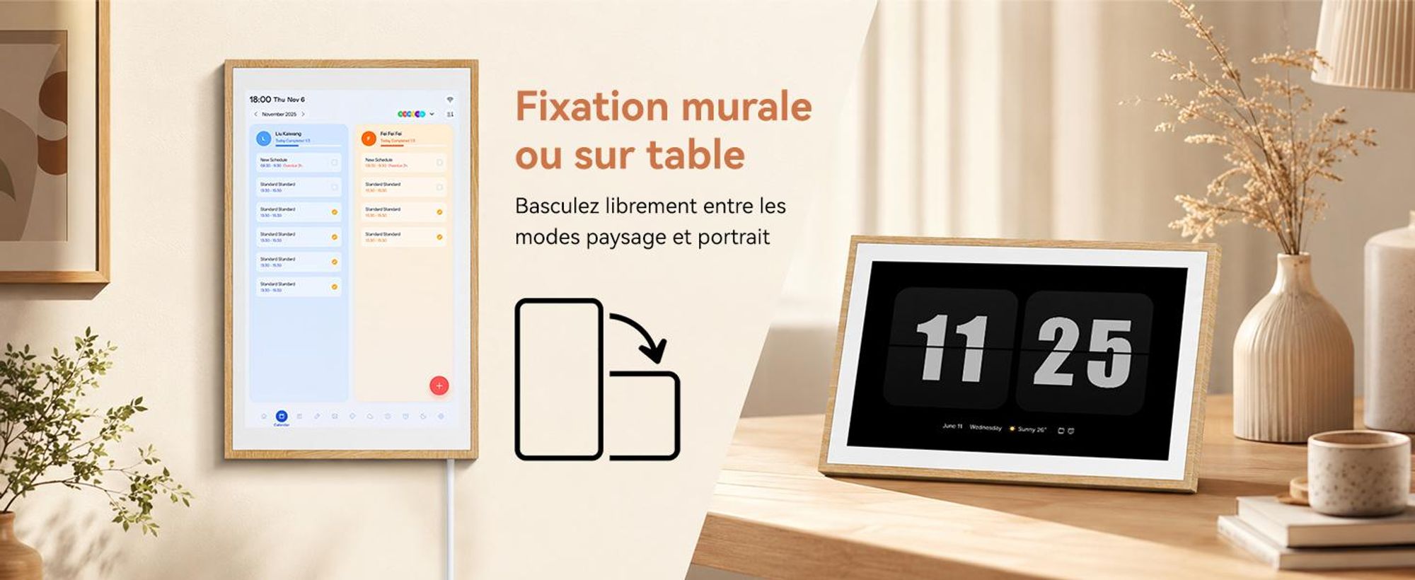 2026 NOUVEAU ! Blackview NEST 10, calendrier numérique et cadre photo de 10,1 pouces avec écran tactile, Wi-Fi, résolution 1280x800, format 16:10, partage de photos, contrôle parental, design en bois