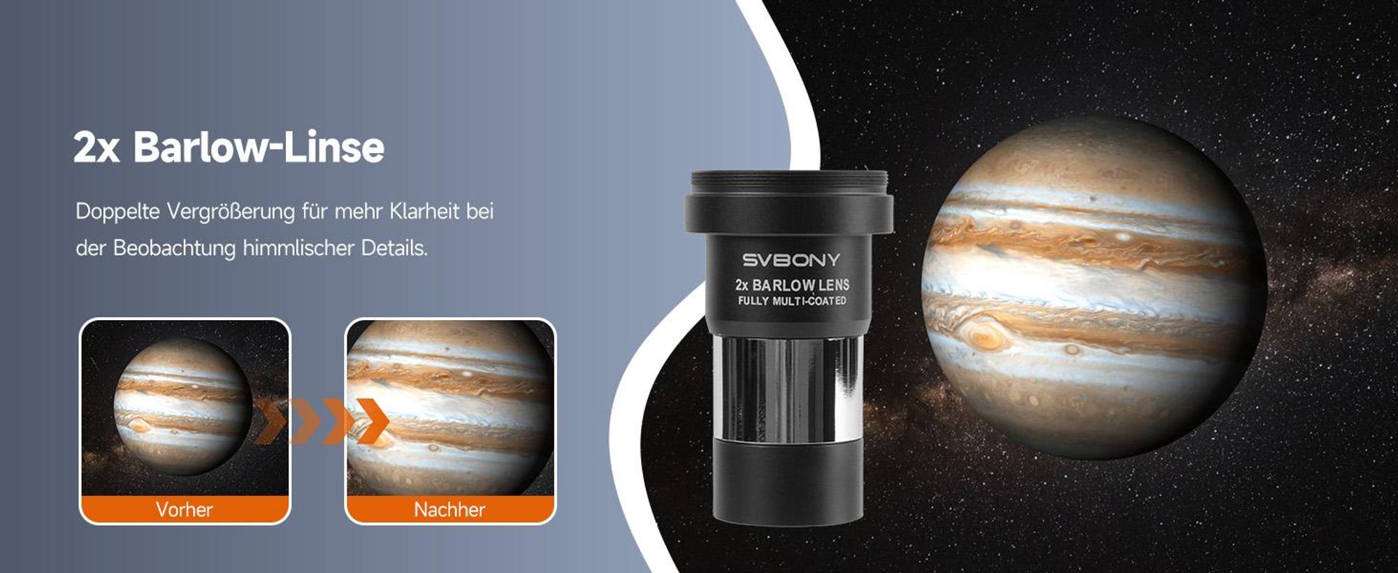 Svbony SV233 Teleskop Zubehör Kit für 7-21mm Zoom Okular 3,2mm 58°25mm 32mm SPL Okular 2x Barlow Objektiv LRGB Mond Variabler Polarisationsfilter