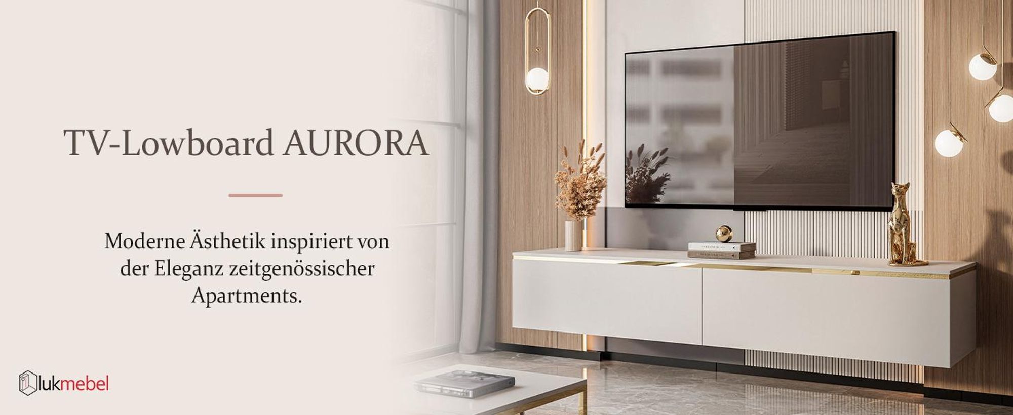 AURORA Hängender TV-Schrank Kaschmir