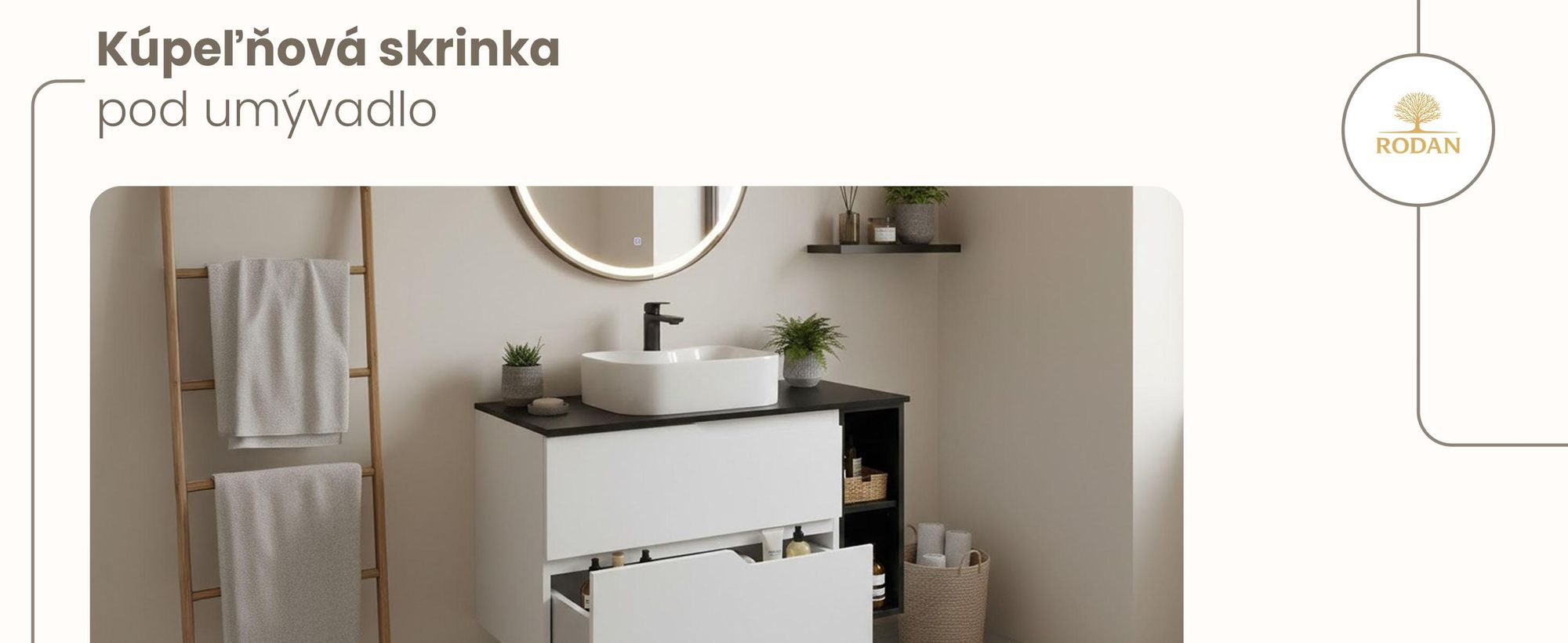 RODAN, moderná skrinka pod umývadlo, skrinka do kúpeľne, kúpeľňový nábytok, kúpeľňová skrinka