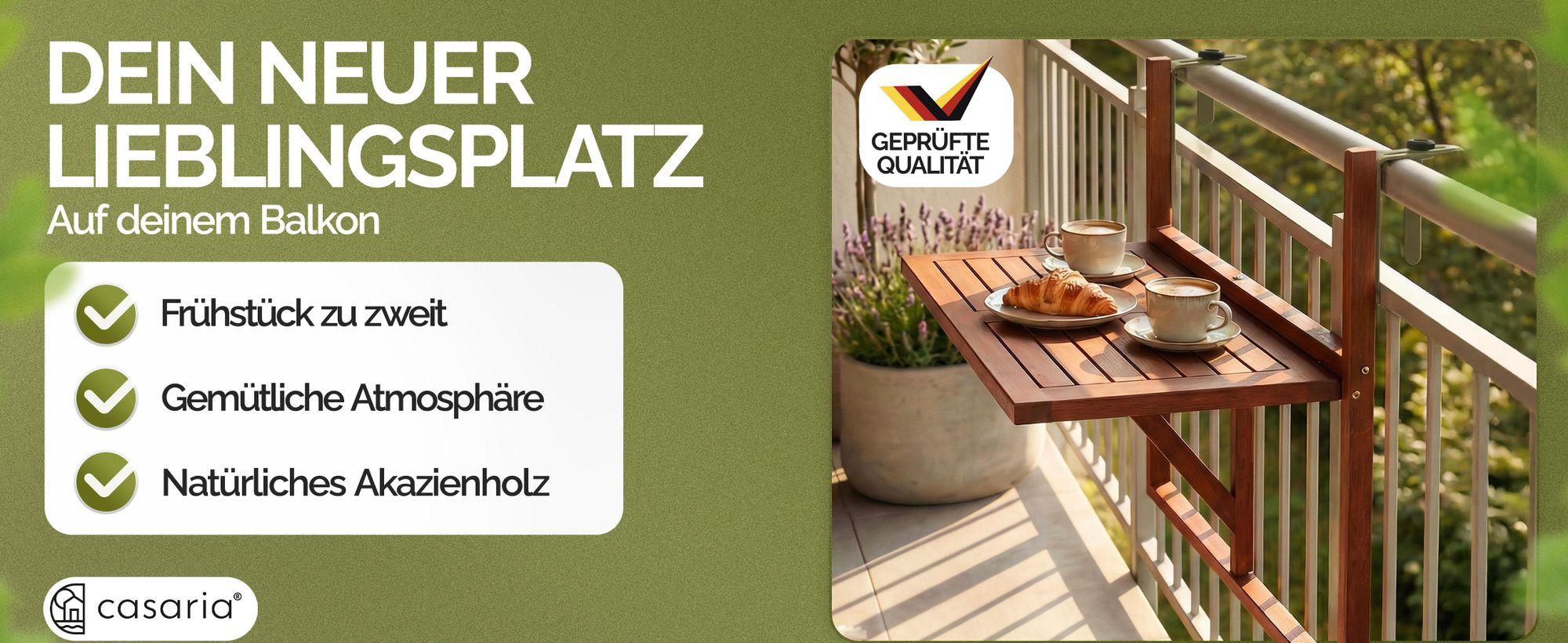 CASARIA® Balkontisch Klappbar