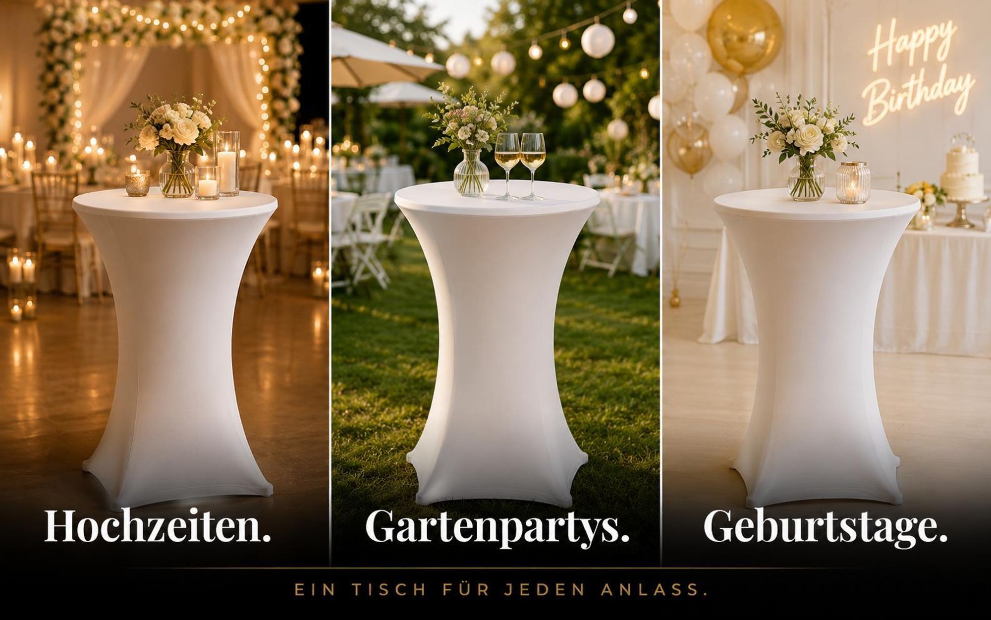ONBEST Stehtisch | klappbar | mit Husse | Ø 80 cm | 60 kg | Tragkraft | 110 cm Höhe | Kratzfest | Wetterfest