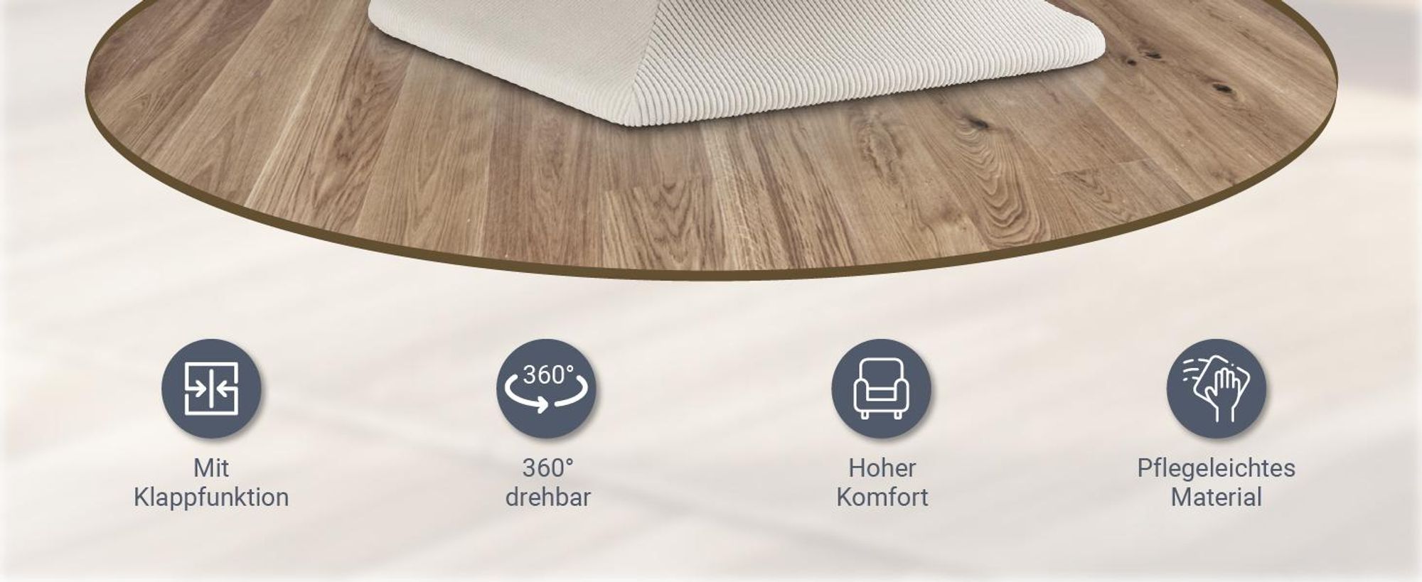 Juskys Relaxsessel Korsika - Cord-Bezug, ergonomisch, 5-lagiges Polster, 360° drehbar - Beige