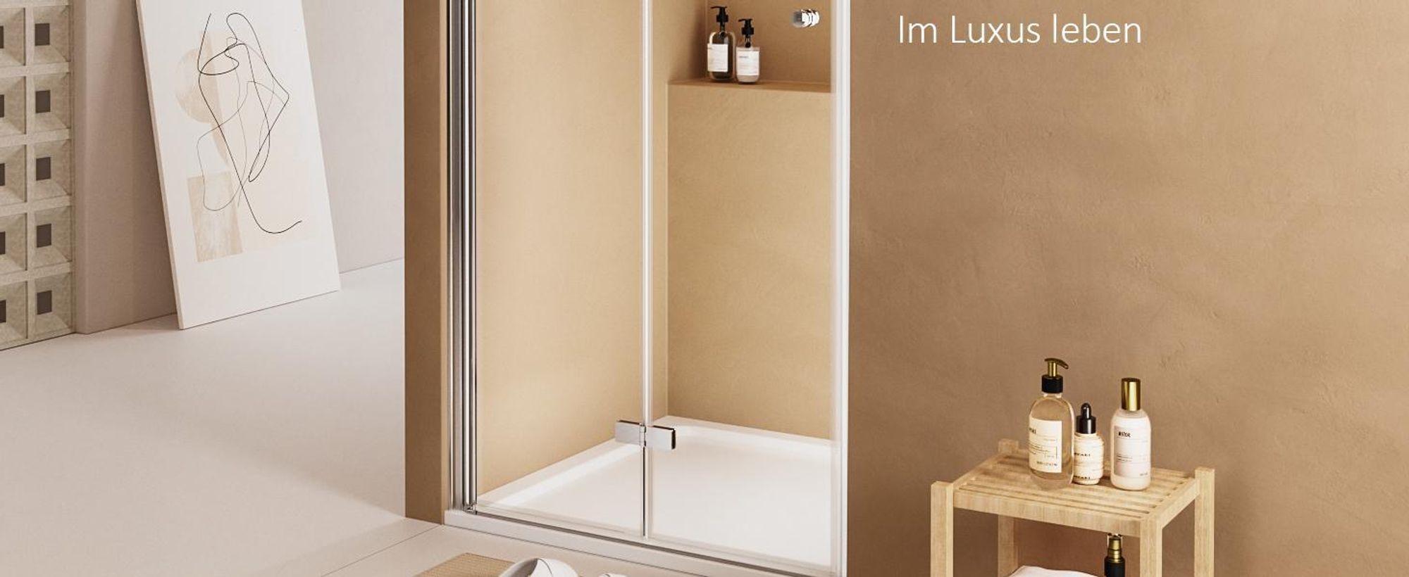 EMKE Duschtür 90x185cm Nische Pendeltür Falttür 1-teilig , 6mm ESG Sicherheitsglas Nischenduschtür mit Magnetprofil & Hebe-Senk-Funktion, Chrom