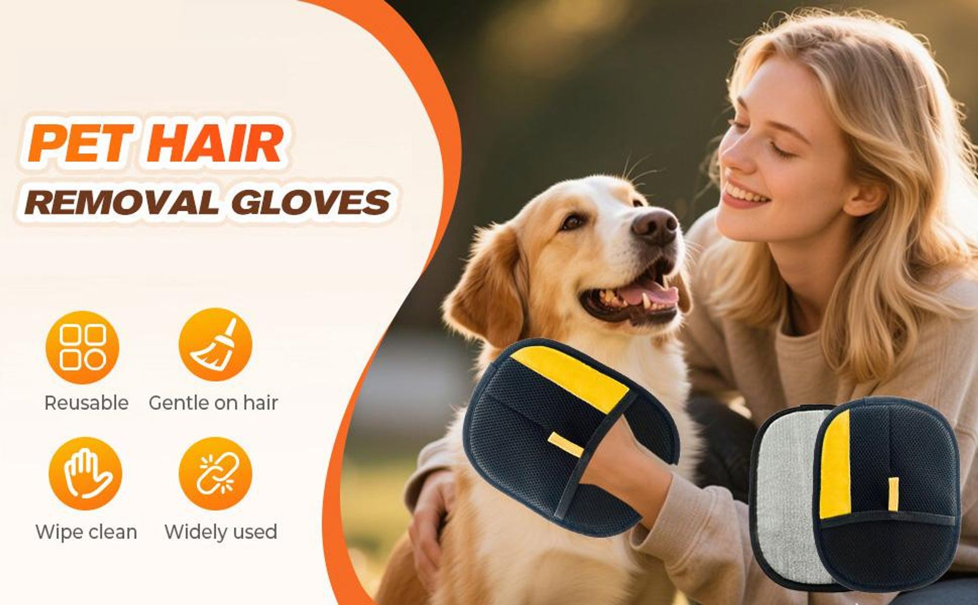Tierhaarentferner Handschuh, Katzenhaarentferner Handschuh, 2 Stück Elektrostatischer Hundehaare Haarentfernungshandschuh,für Katzen und Hunde