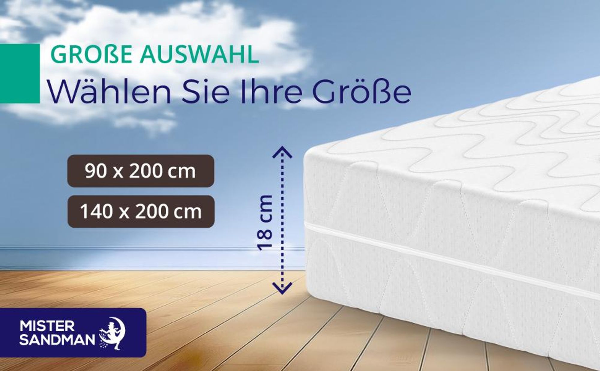 Taschenfederkernmatratze 140 x 200 cm H2 - Höhe 18 cm - Ergonomische 7-Zonen Matratze - Federkernmatratze für jede Schlafposition