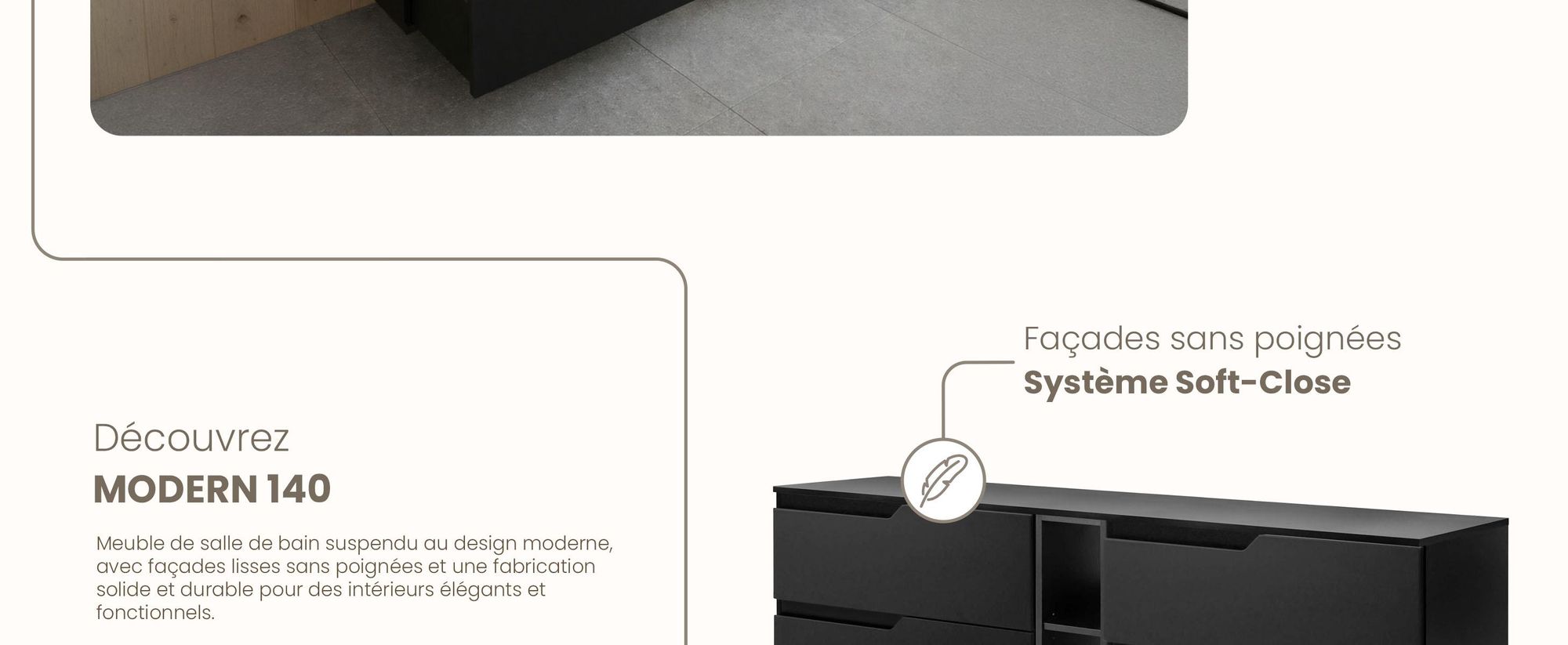 RODAN, meuble de salle de bain, armoire moderne, meuble sous vasque, meuble sous lavabo