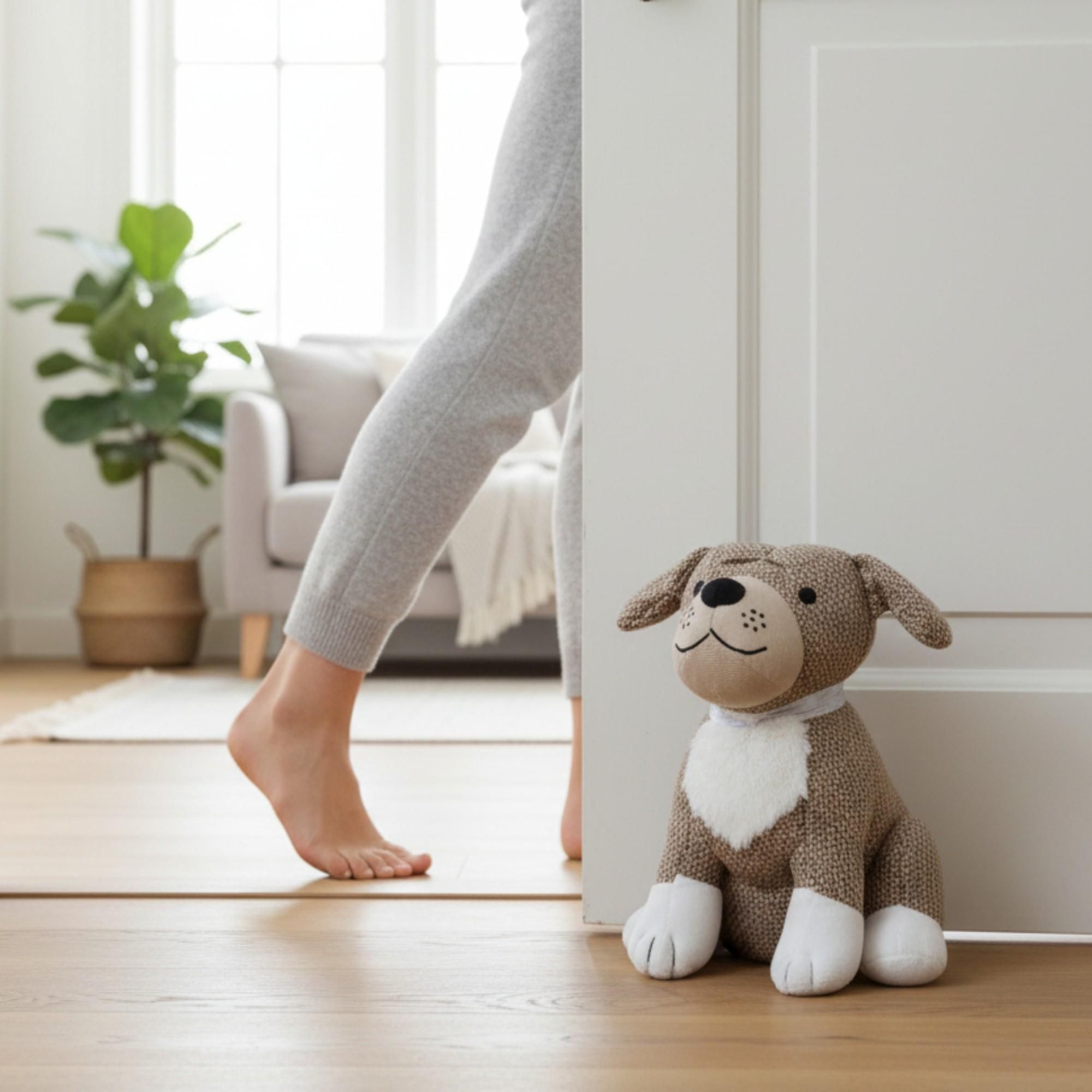 Türstopper für Zuhause und Büro Boden-Türstopper Stofftier karierter Hund