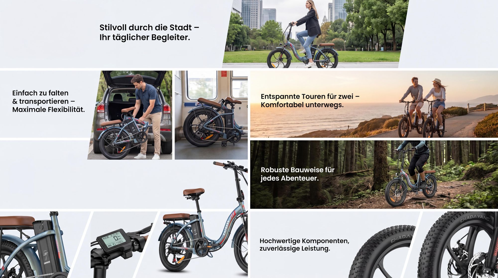E-bike klapprad Rostfreie Aluminiumlegierung 36 V 20 Ah 720 Wh bis zu 120 -150 km Wasserdicht IPX5 20 zoll 7 Gang, Grün