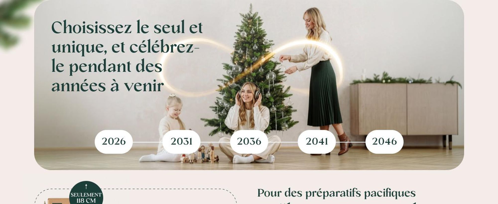 FairyTrees Sapin de Noël Artificiel 180cm NORDMANN | Arbre de Noël avec Support en Bois | Sapin avec Tronc Vert | EU