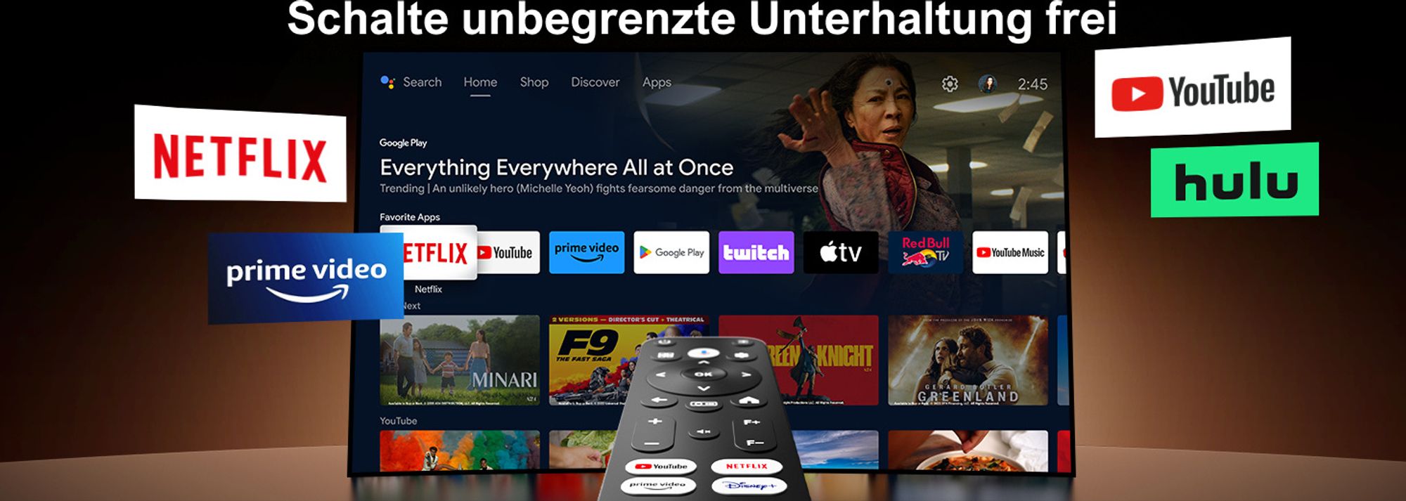 ULTIMEA Smart Beamer Android TV 11.0 mit Netflix, 4K unterstützter Filmprojektor mit 90° Gimbal Design, 600 ANSI Full-HD, HDR10&HLG, Bluetooth