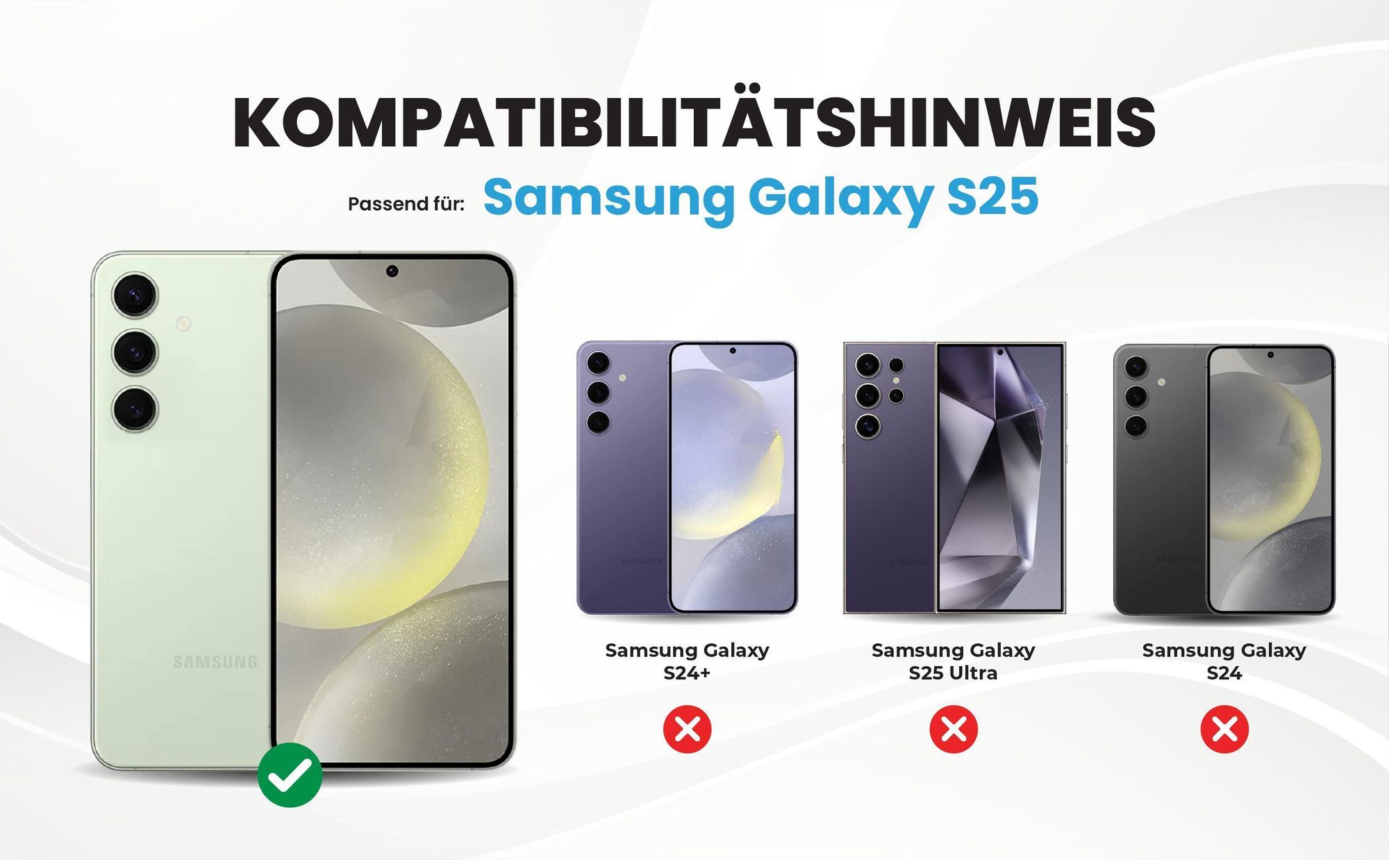Kompatibilitätshinweise Hülle für Samsung Galaxy S25