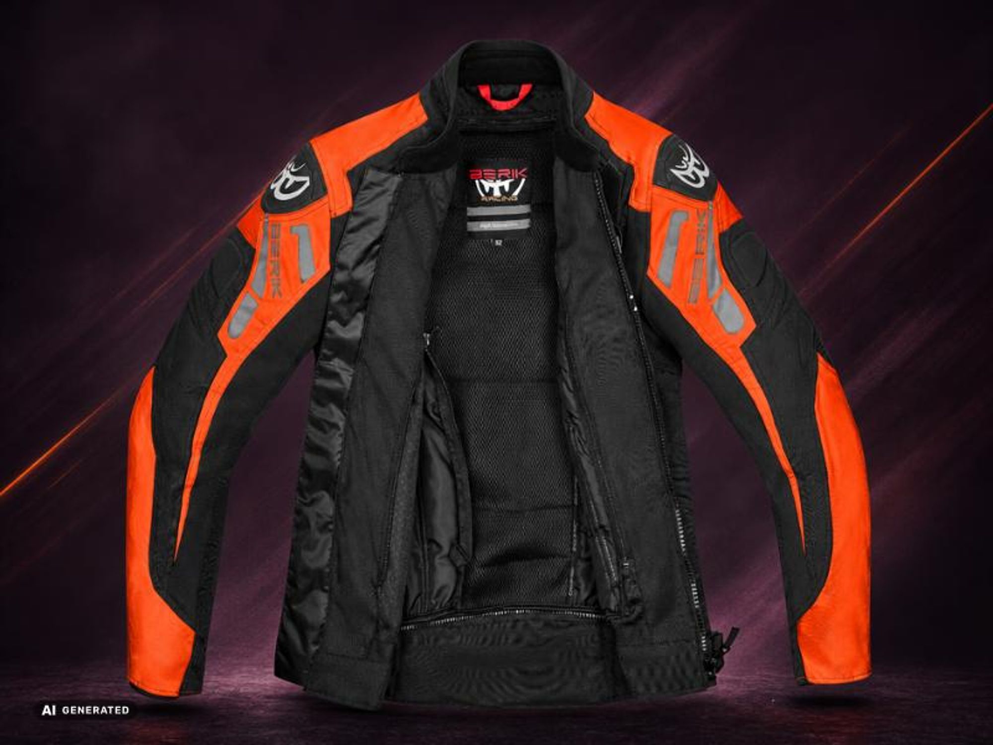 Berik Amras wasserdichte Motorrad Textiljacke, schwarz/gelb/weiß, 50