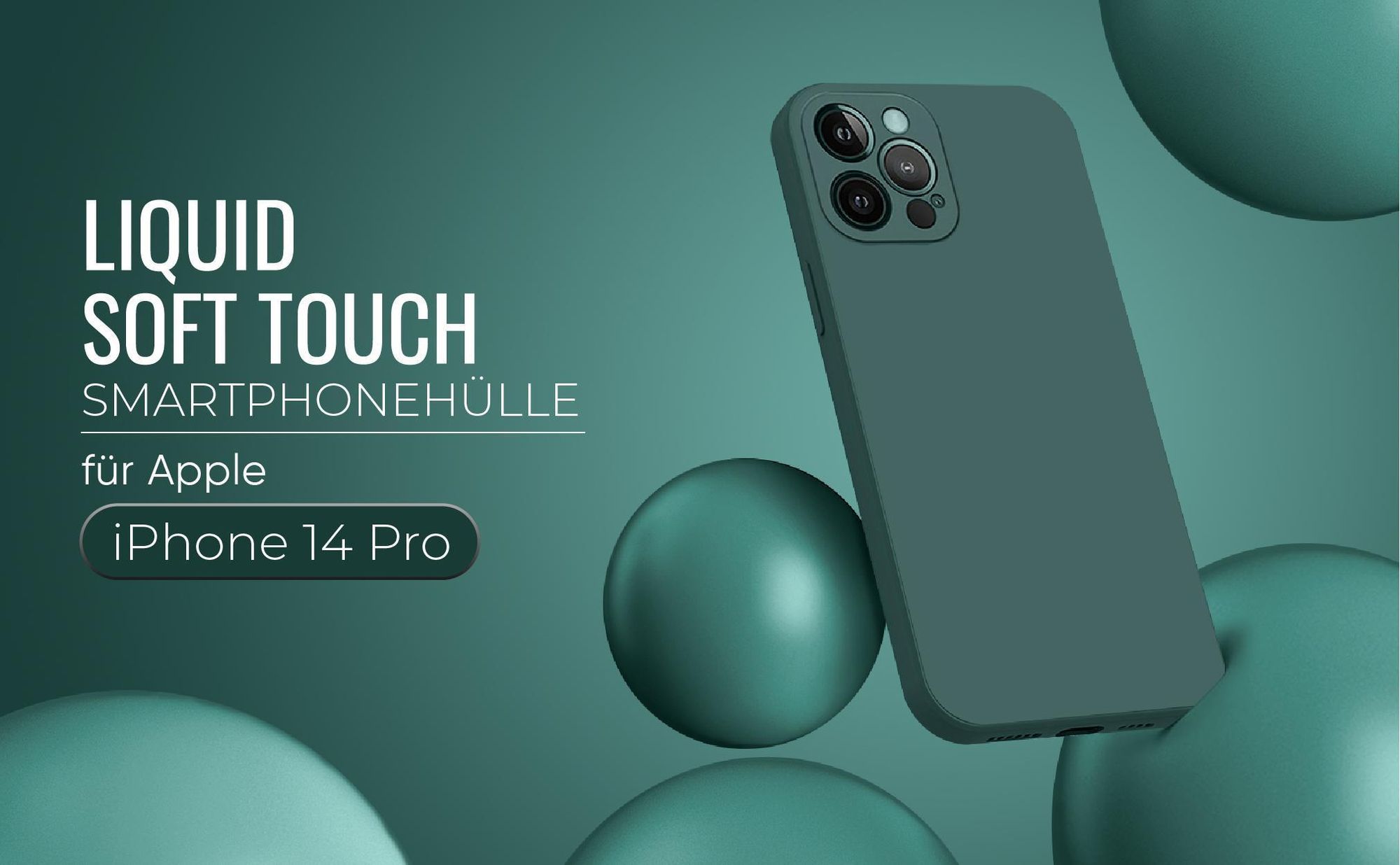 Liquid Soft Touch Smartphone Hülle in Grün für Apple iPhone 14 Pro