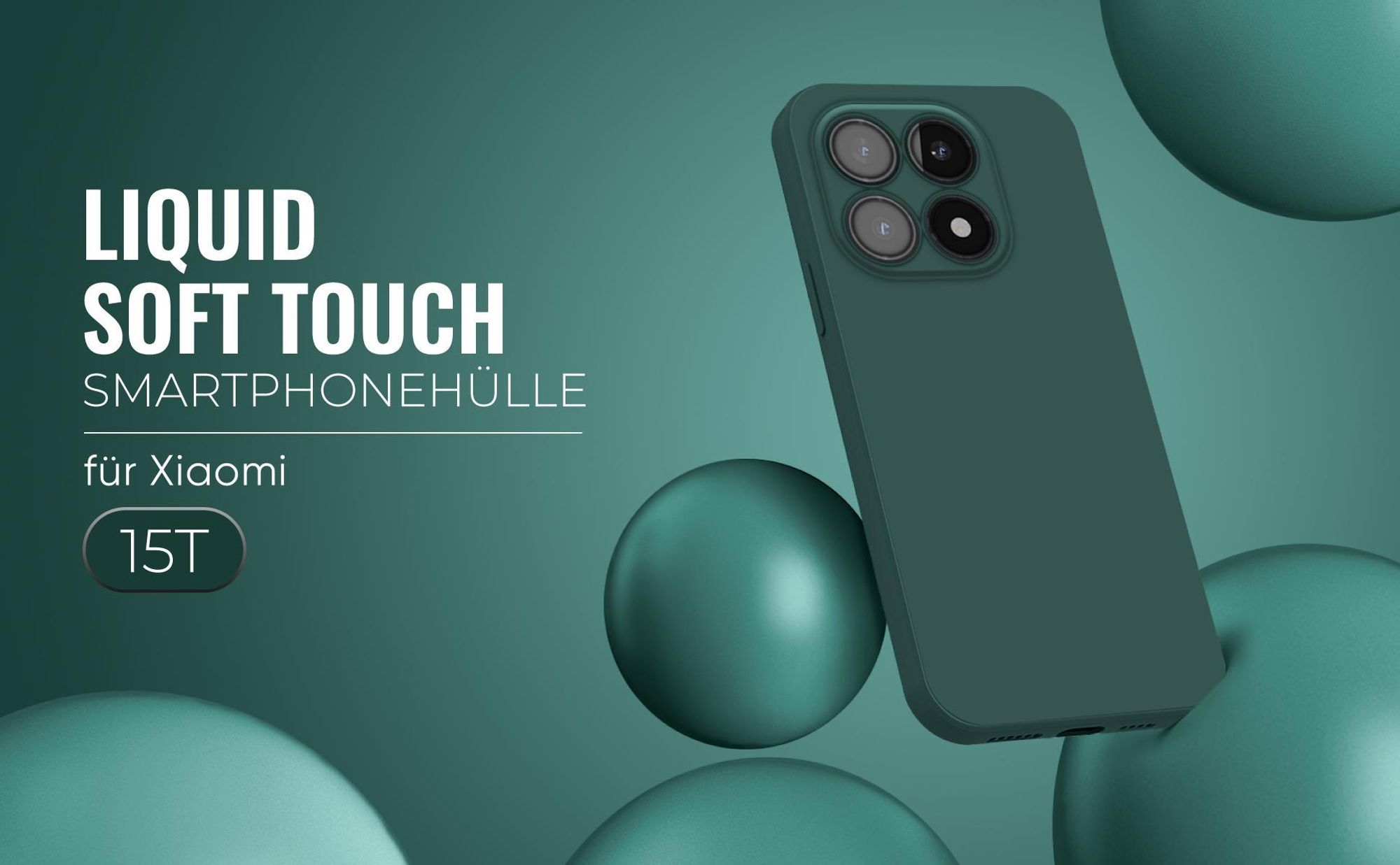 Soft Touch Smartphone Hülle in Grün für Xiaomi 15T