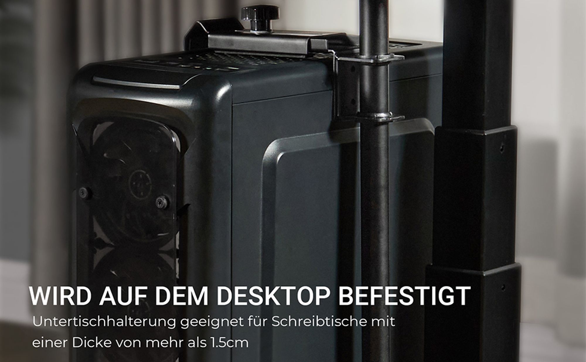 EUREKA ERGONOMIC PC Halterung Verstellbar Höhe und Breite 360° Drehbar Computer Ständer Untertisch Computerhalterung