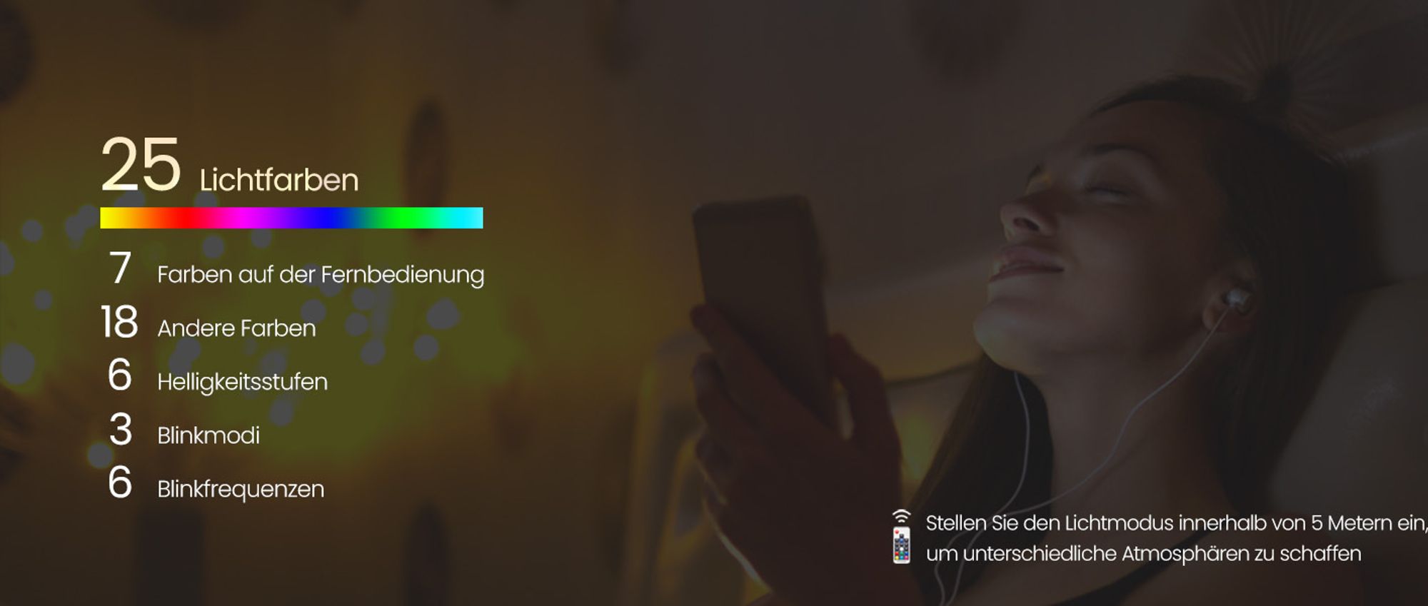 VASAGLE Nachttisch mit LED-Beleuchtung, mit 3 Schubladen, weiß