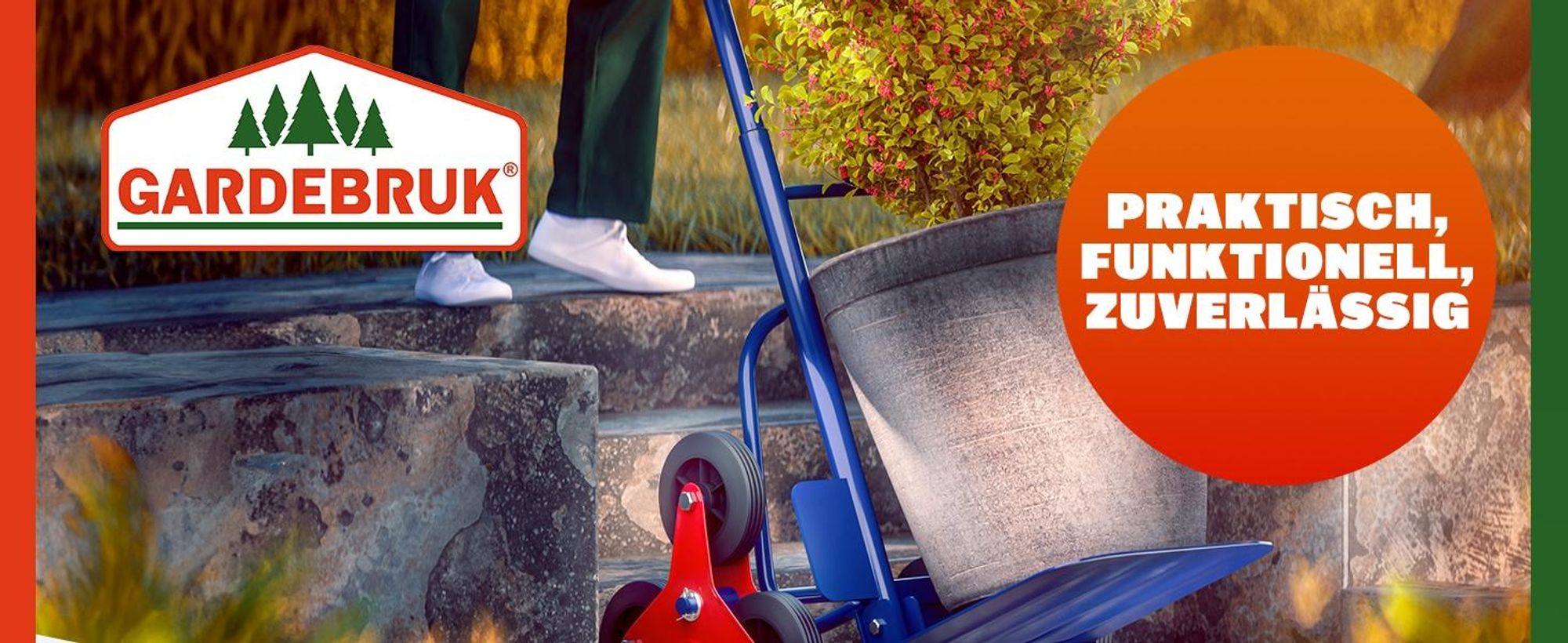 GARDEBRUK Treppenkarre Klappbar 200kg Hartgummireifen blau