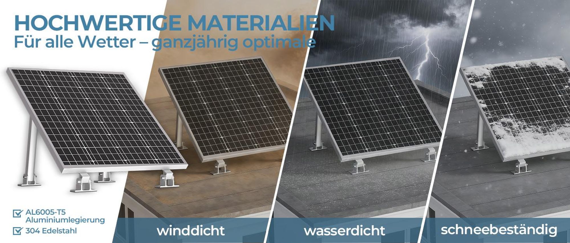 Solarpanel Halterung PV Aufständerung Solarmodul Bodenhalterung Balkonkraftwerk Flachdach