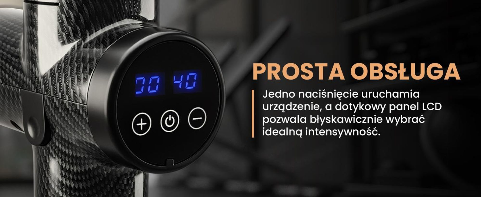 Pistolet do masażu z dziesięcioma nasadkami i dużym akumulatorem