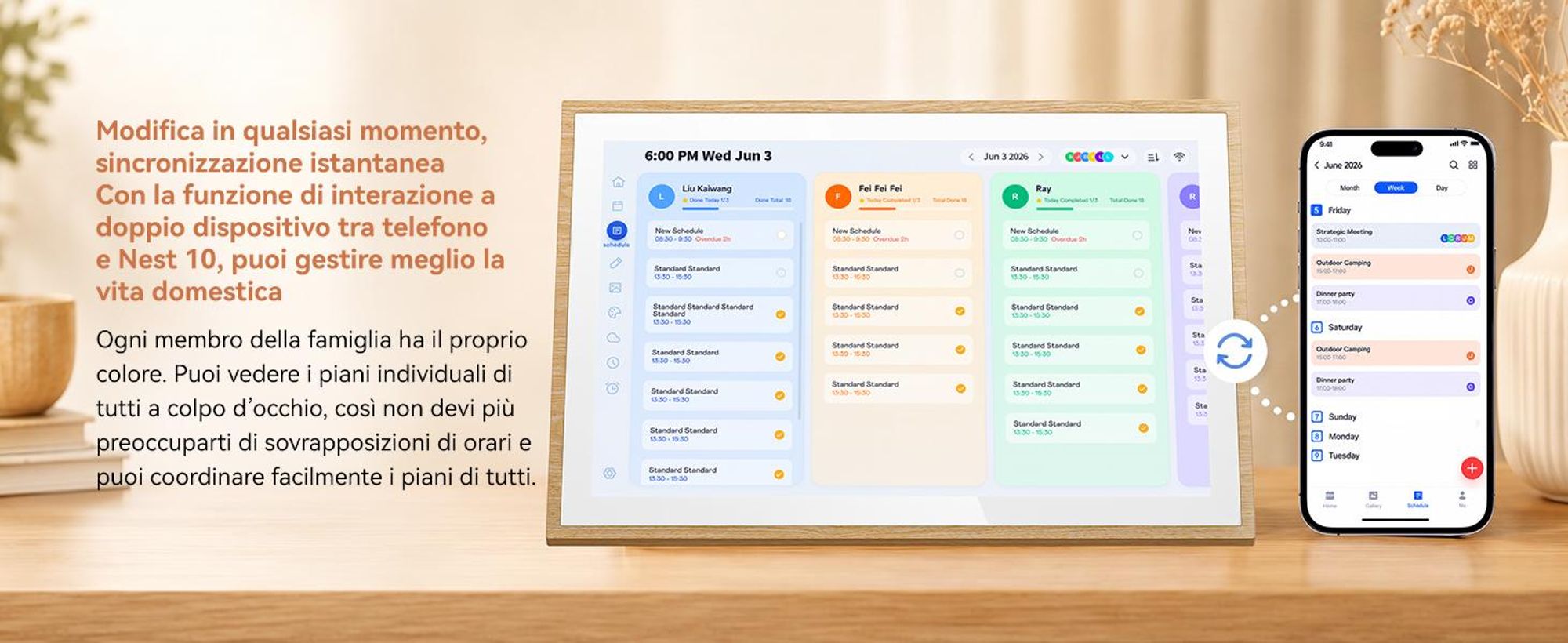 2026 NUOVO! Blackview NEST 10, calendario digitale e cornice per foto da 10,1", con touchscreen, Wi-Fi, risoluzione 1280x800, formato 16:10, condivisione foto, controllo parentale, design in legno