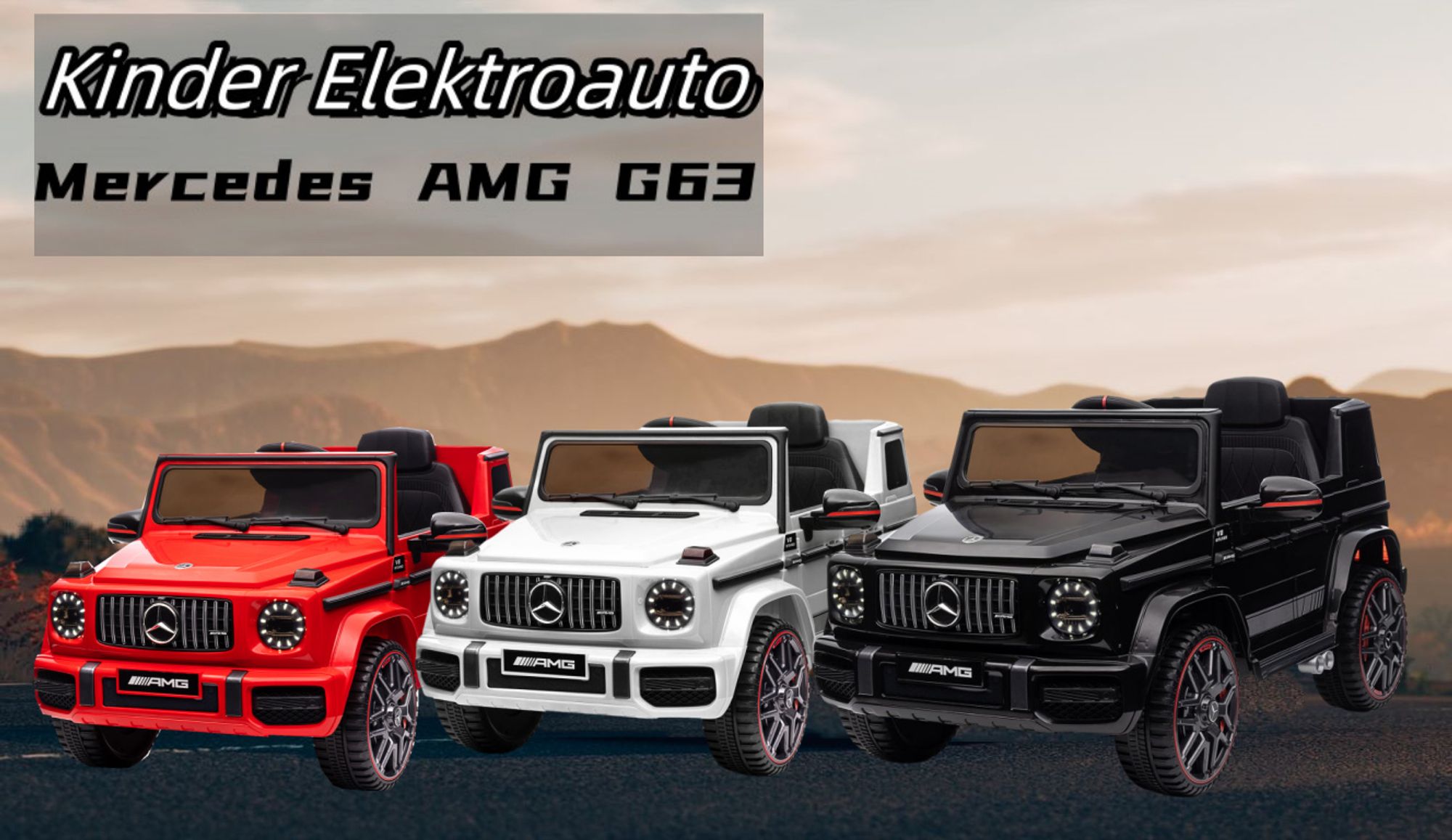 FCH Elektroautos für Kinder Mercedes Benz G63 AMG mit 12V Elektrofahrzeug 2,4G Fernbedienung, 2-türiges Kinder-Elektrofahrzeug mit MP3