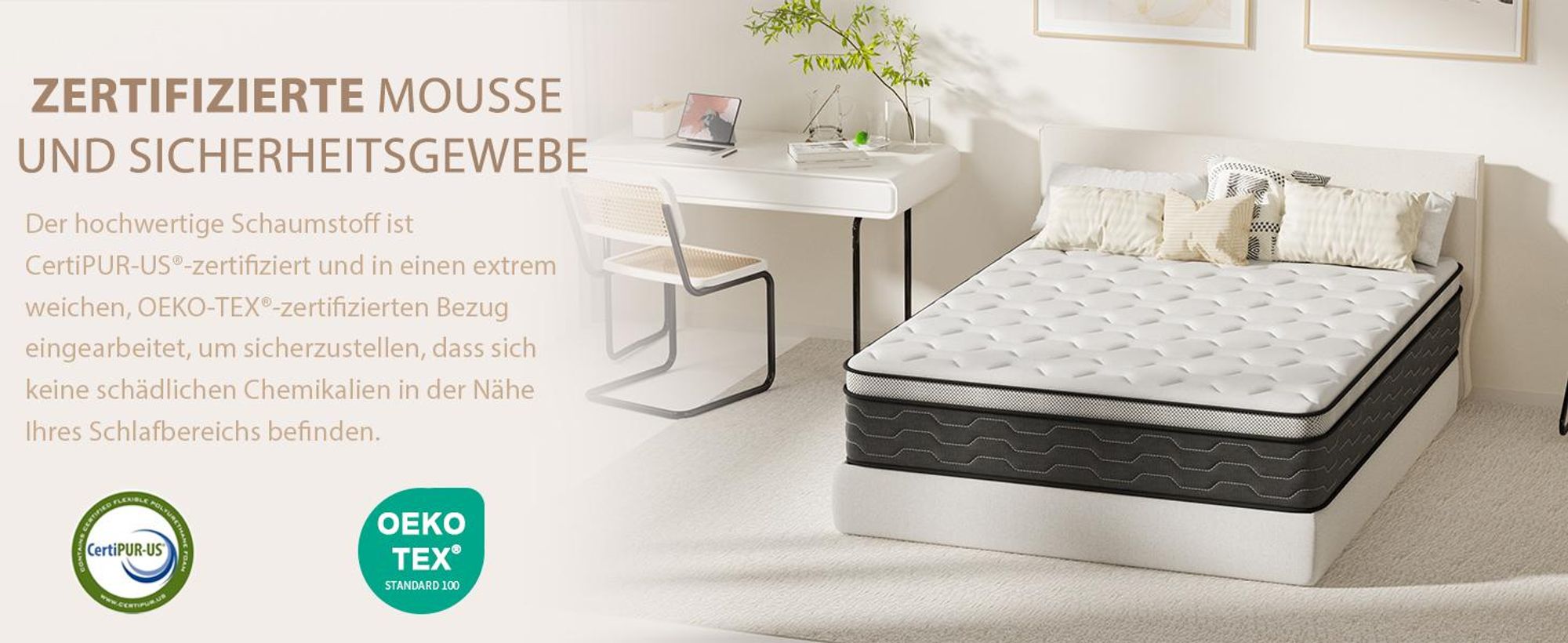 DEWINNER Matratze, 90 x 190 cm, Taschenfederkernmatratze und Memory-Schaum, ergonomisch, atmungsaktiv, ultraweicher Komfort, Dicke 30 cm