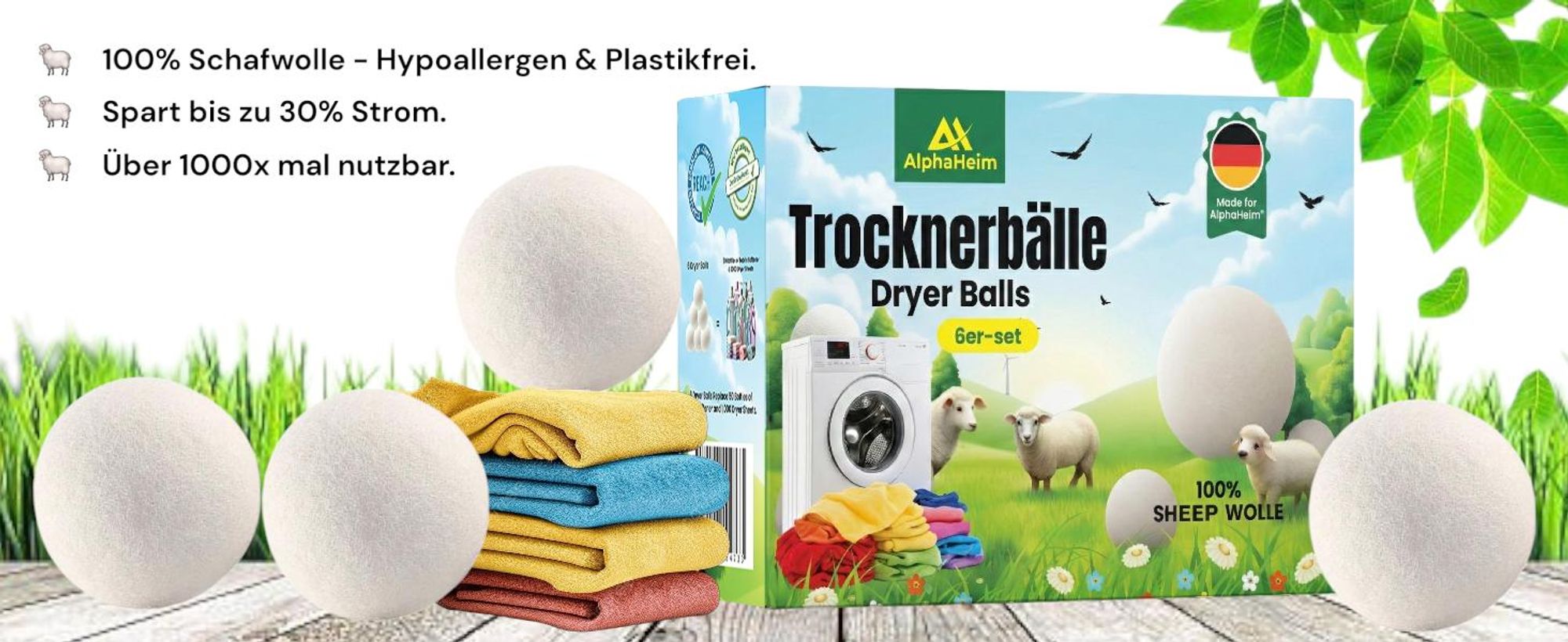 AlphaHeim trocknerbälle Dryer balls