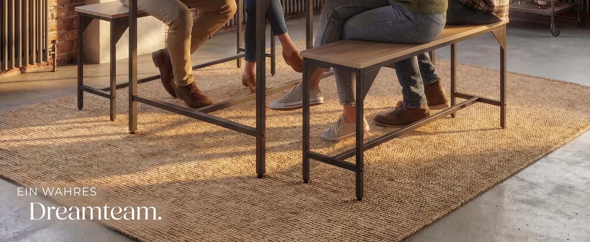 tectake® Sitzgruppe Bolton 3-teilig Industrial Style