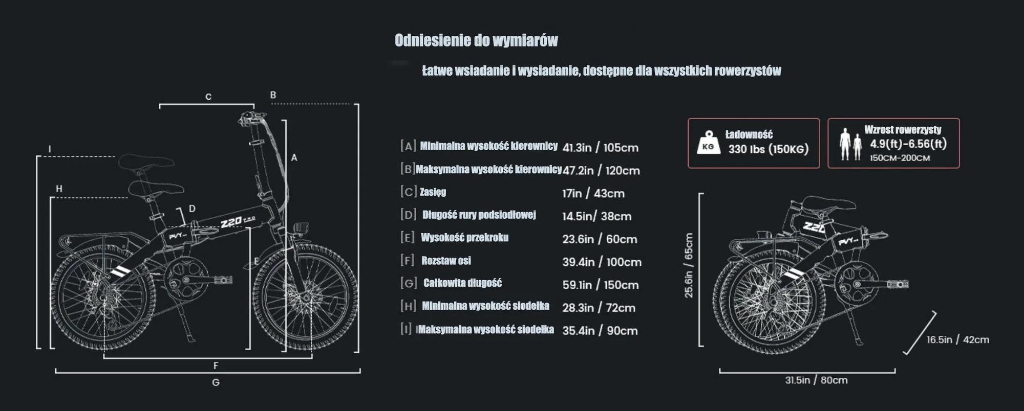 Rower Elektryczny PVY Z20 PRO EVO – Silnik 250W Baterią 36V14.5AH 20-Calowe Opony Mechaniczne Hamulce Tarczowe - Szary