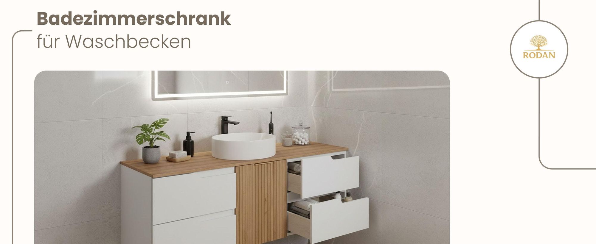 RODAN, Badmöbel, Badschrank, Badezimmermöbel, Badezimmer, MODERN, Waschbeckenunterschrank