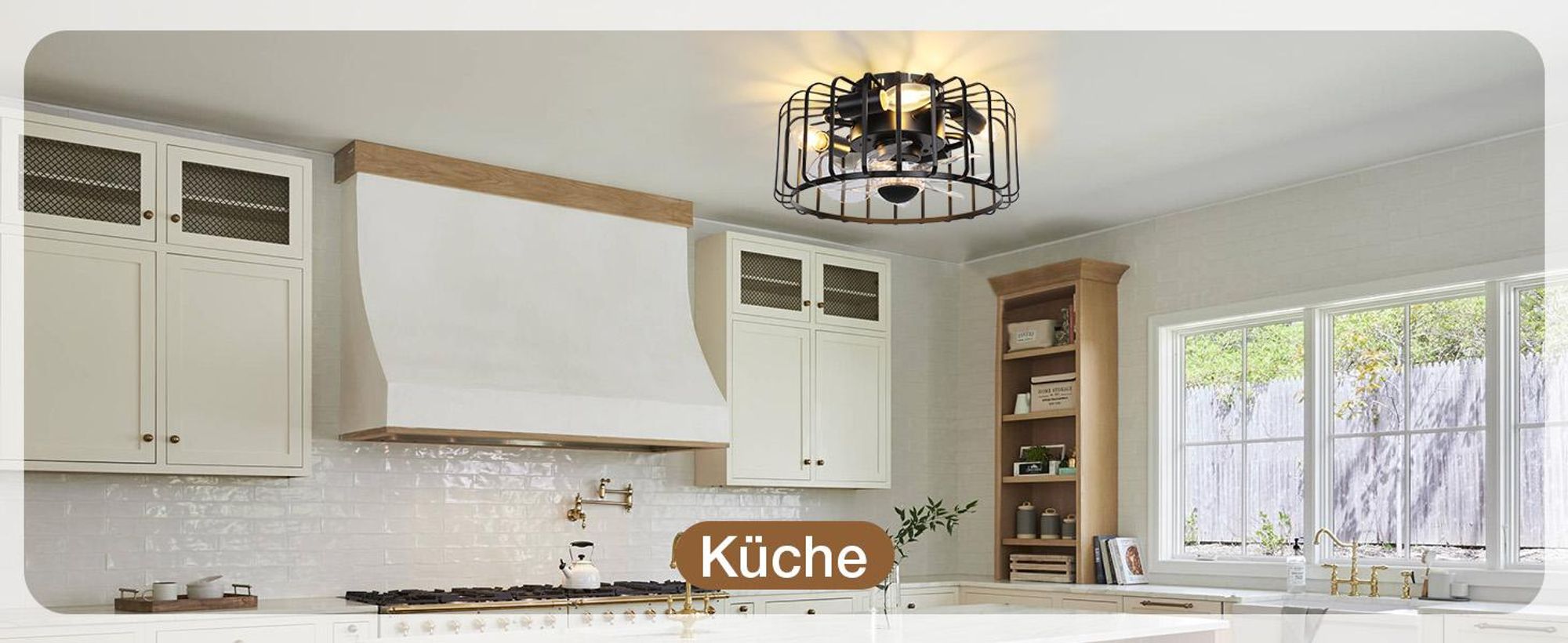 Deckenventilator mit Beleuchtung und Fernbedienung Metallkäfig DC Motor 4x E14 Glühbirnen 6 Stufige für Schlafzimmer, Wohnzimmer, Küche
