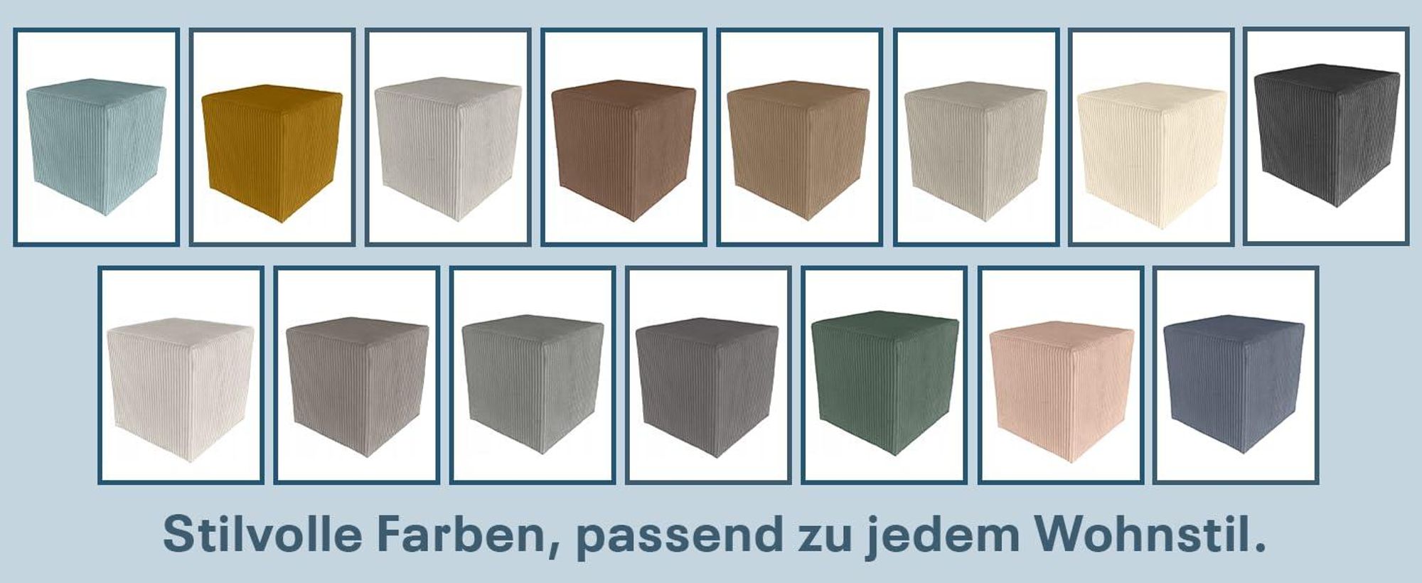 Best For Home | Würfel Pouf Hocker | Dunkles Blaugrün Poof Fußhocker | Samt Sitzhocker für Wohnzimmer, Schlafzimmer & Flur | Polster Ottoman | Gepolstert Sitzpuff oder Sitzwürfel für Sofa oder Sessel