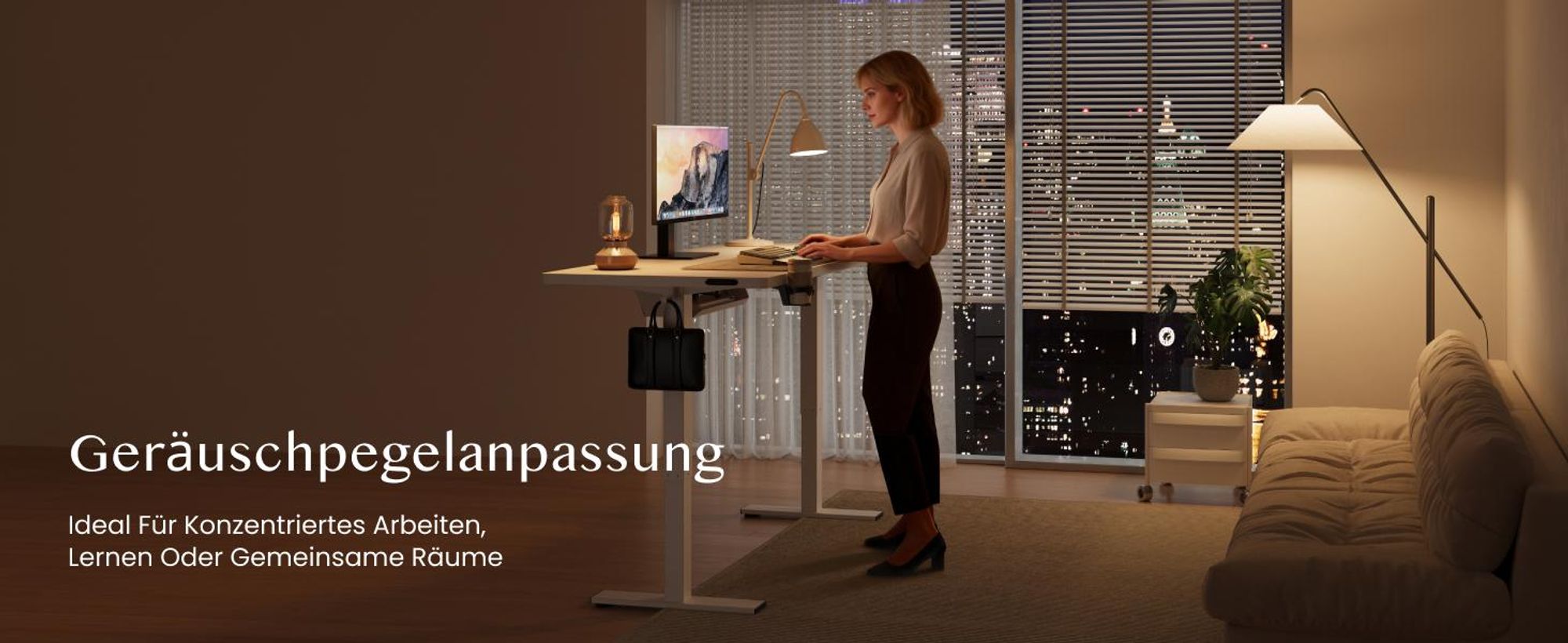 FLEXISPOT QE1 Höhenverstellbarer Schreibtisch 120x60cm EINTEILIGE TISCHPLATTE, 4 Memory-Funktion, Antikollisionsschutz, Haken & Kabelmanagement (Weiß)