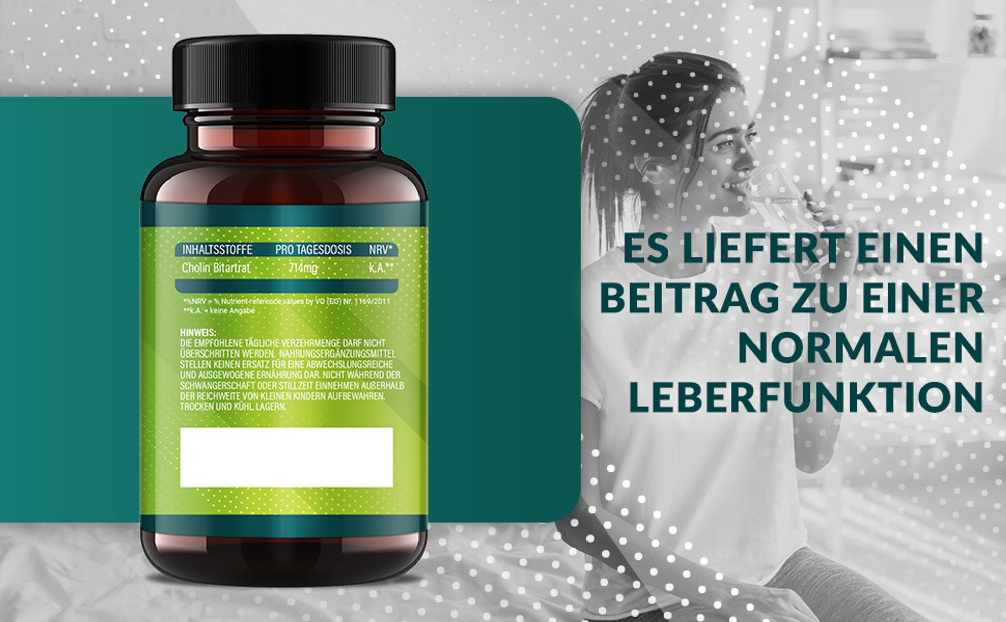 Saint Nutrition® Cholin Bitartrat – Appеtitzügler - Hochwertige Cholin - Kapseln für Ihre Gesundheit – für Männer und Frauen – 60 Kapseln
