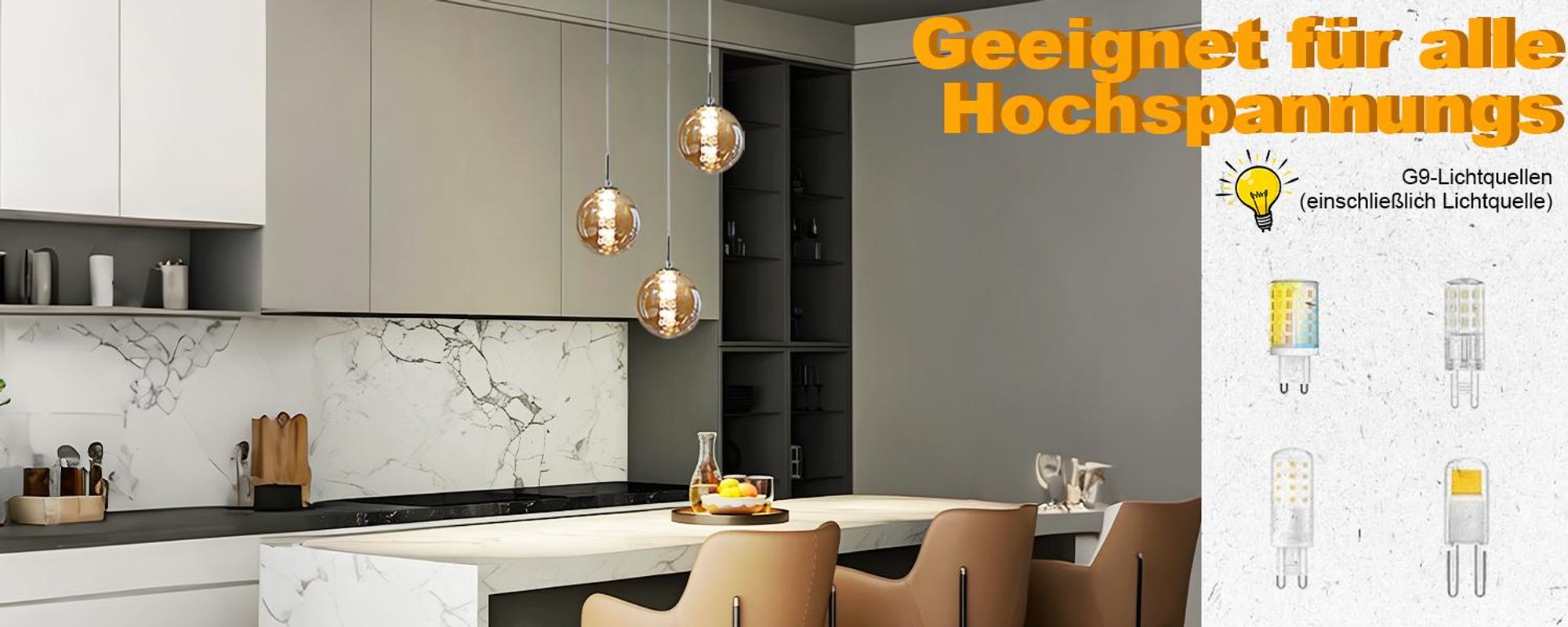 ZMH Wisiorek 3 Flame Amber Pendant z regulacją wysokości do salonu, sypialni, kuchni i przedpokoju